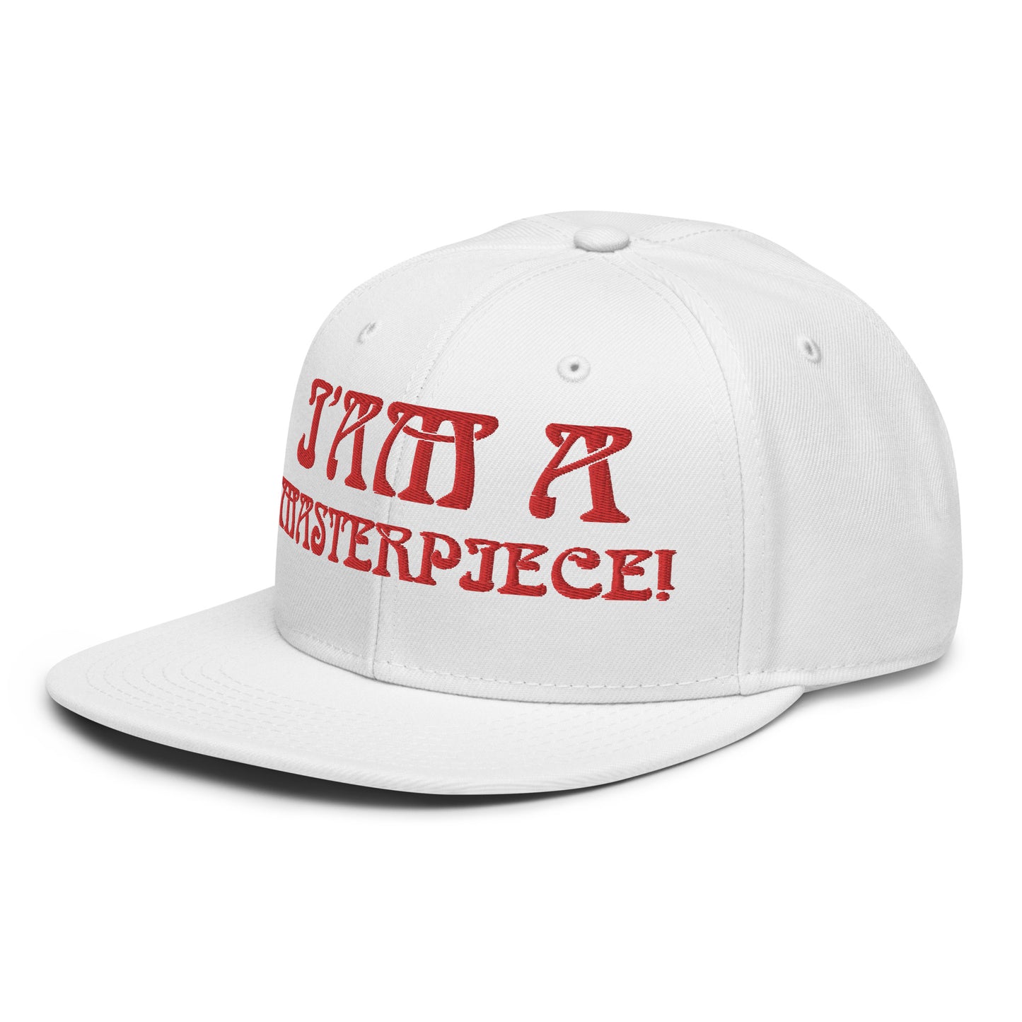 “I’AM A MASTERPIECE!"Snapback Hat W/Red Font