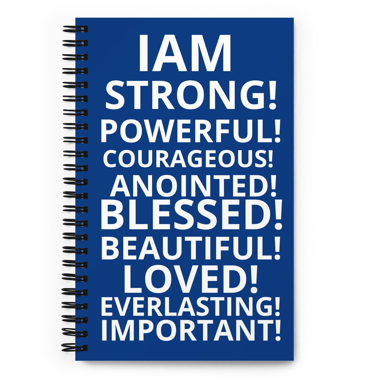 “IAM”Blue Spiral Notebook W/White Font