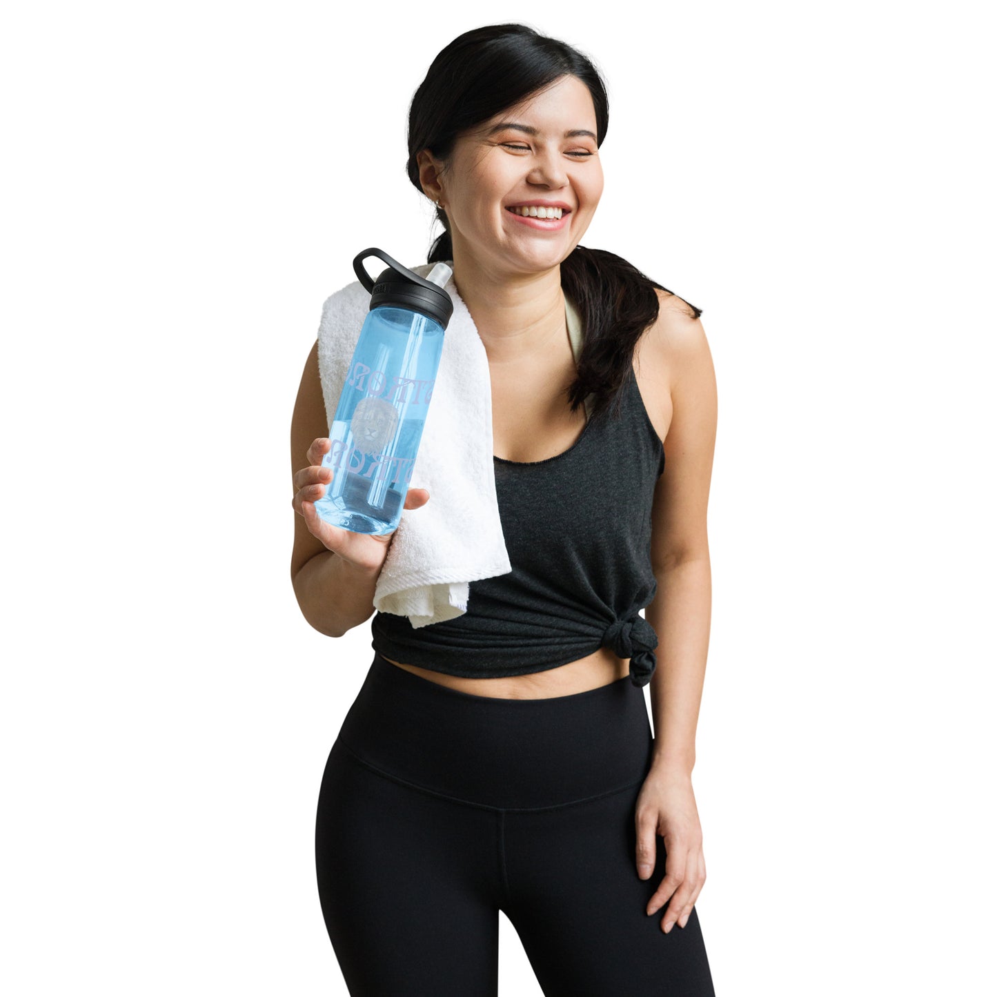 “STRONG” Sports Water Bottle W/Purple Font