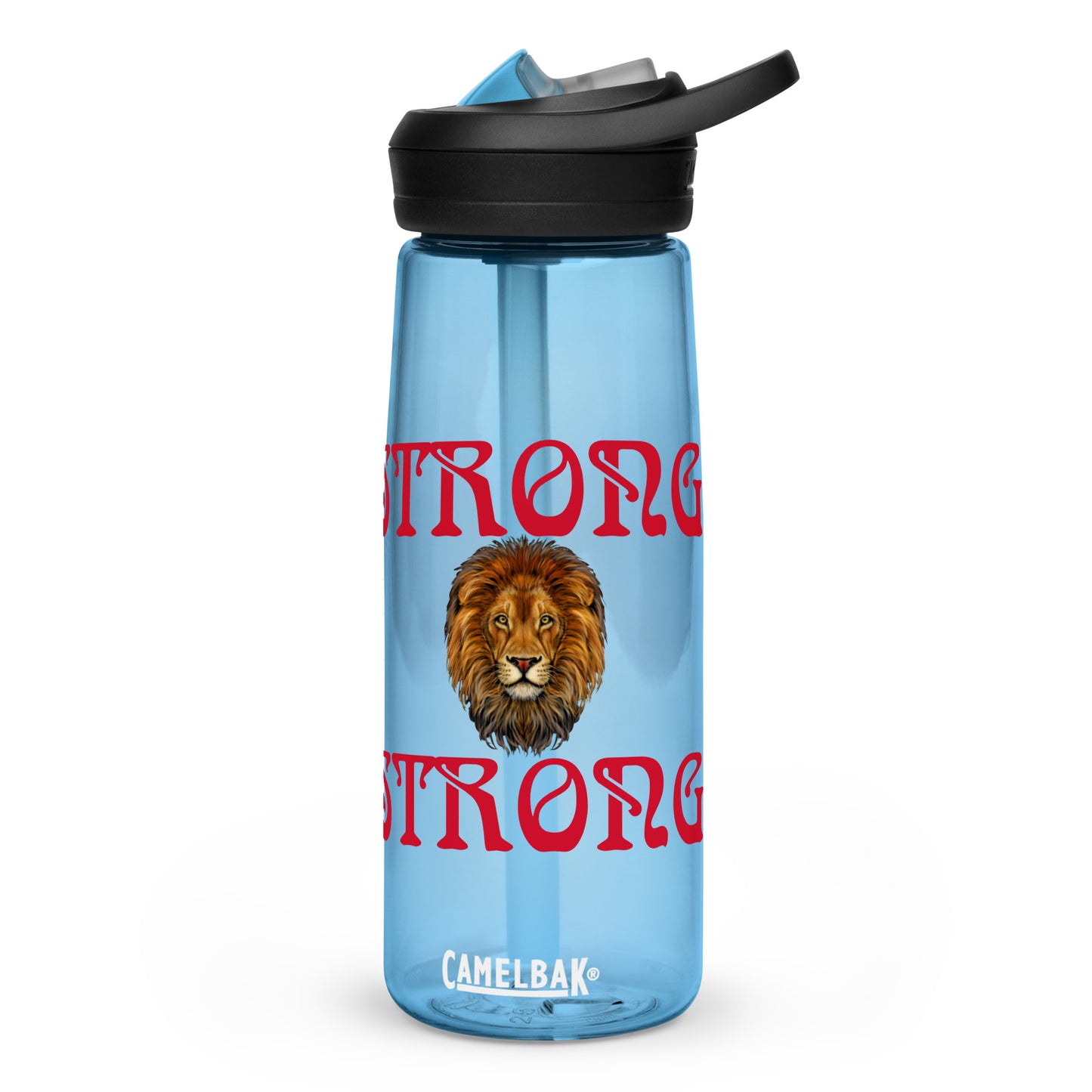 “STRONG” Sports Water Bottle W/Red Font