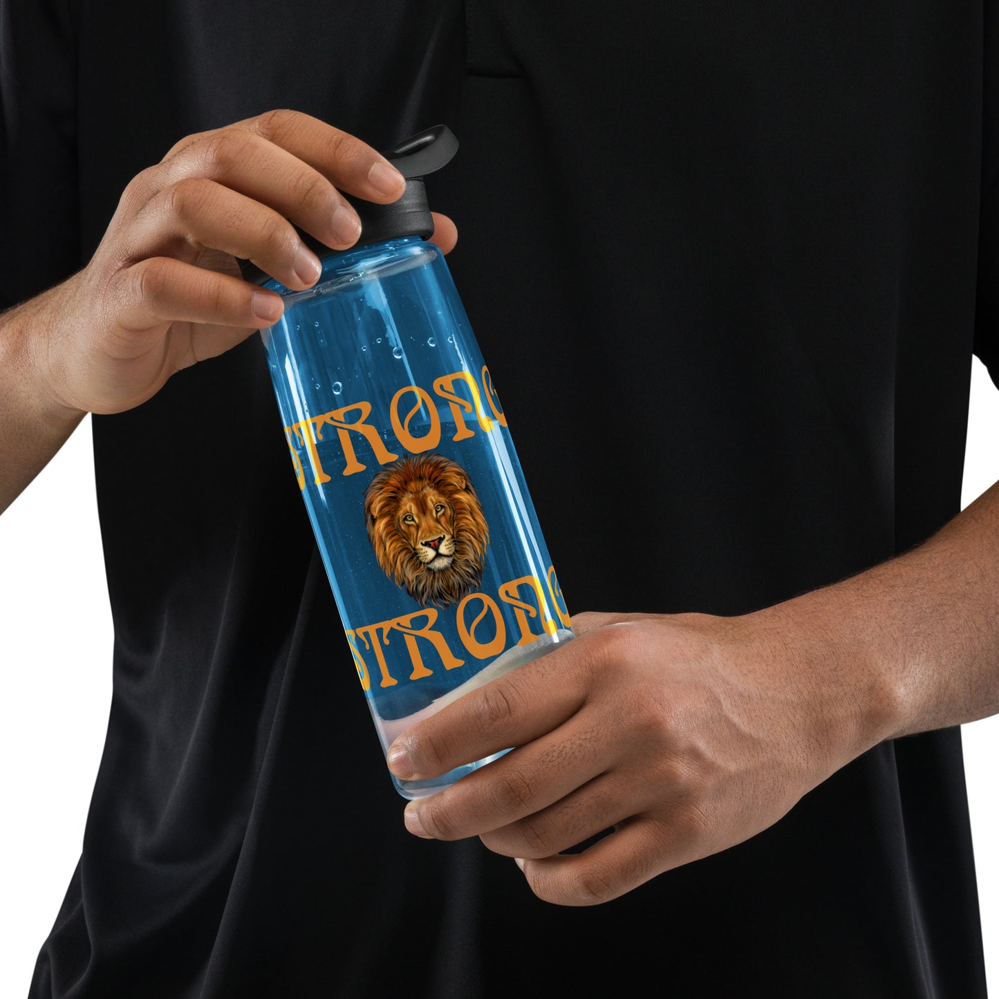 “STRONG” Sports Water Bottle W/Bronze Font