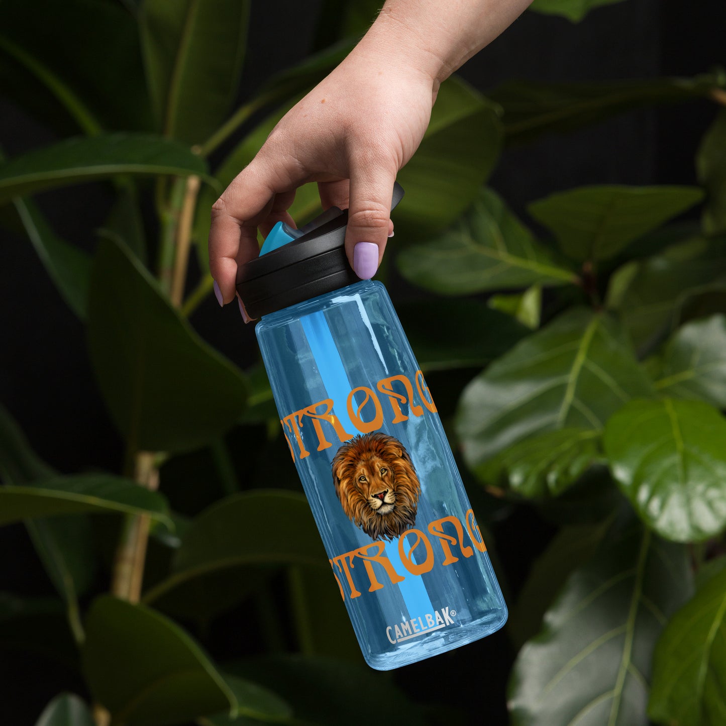 “STRONG” Sports Water Bottle W/Bronze Font