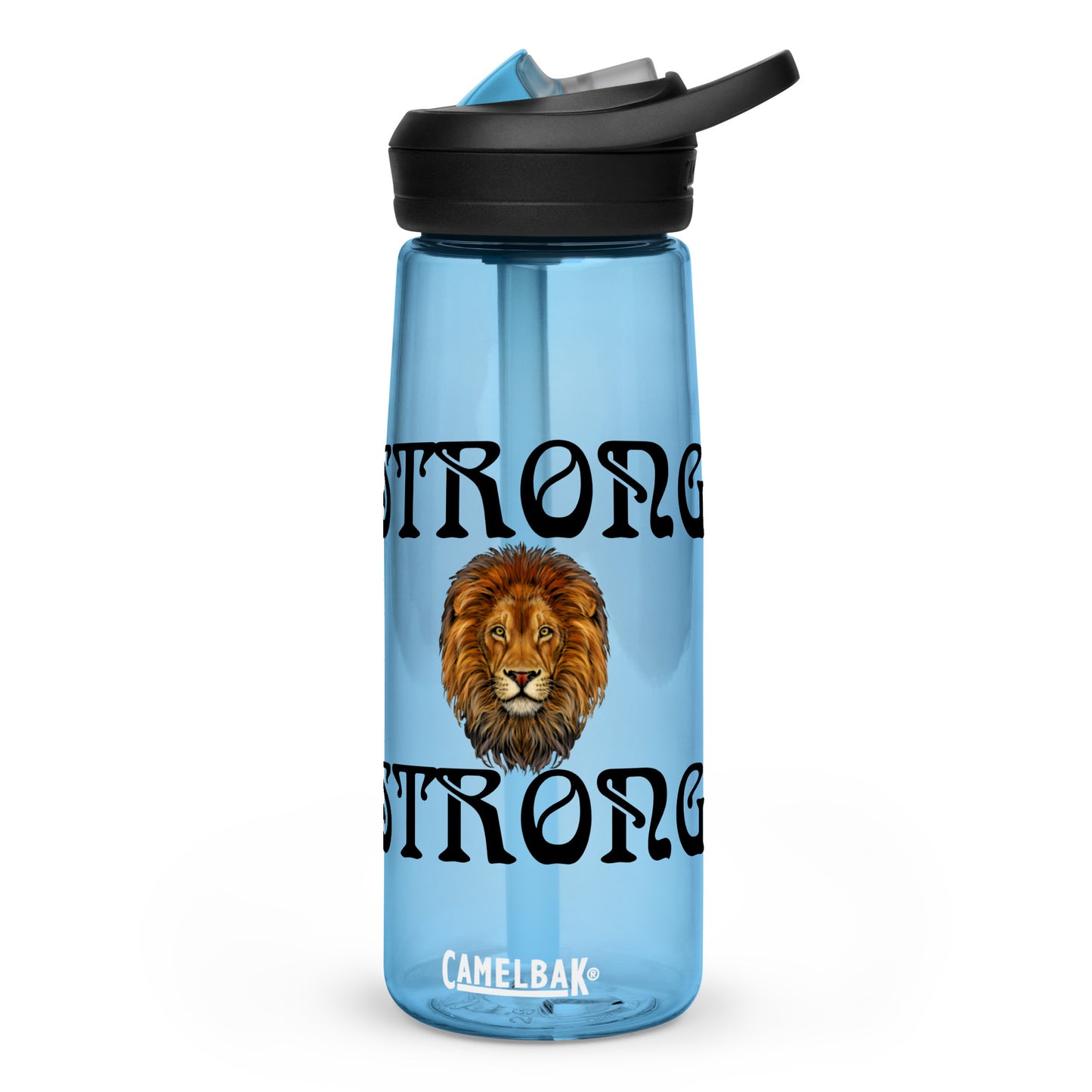 “STRONG” Sports Water Bottle W/Black Font