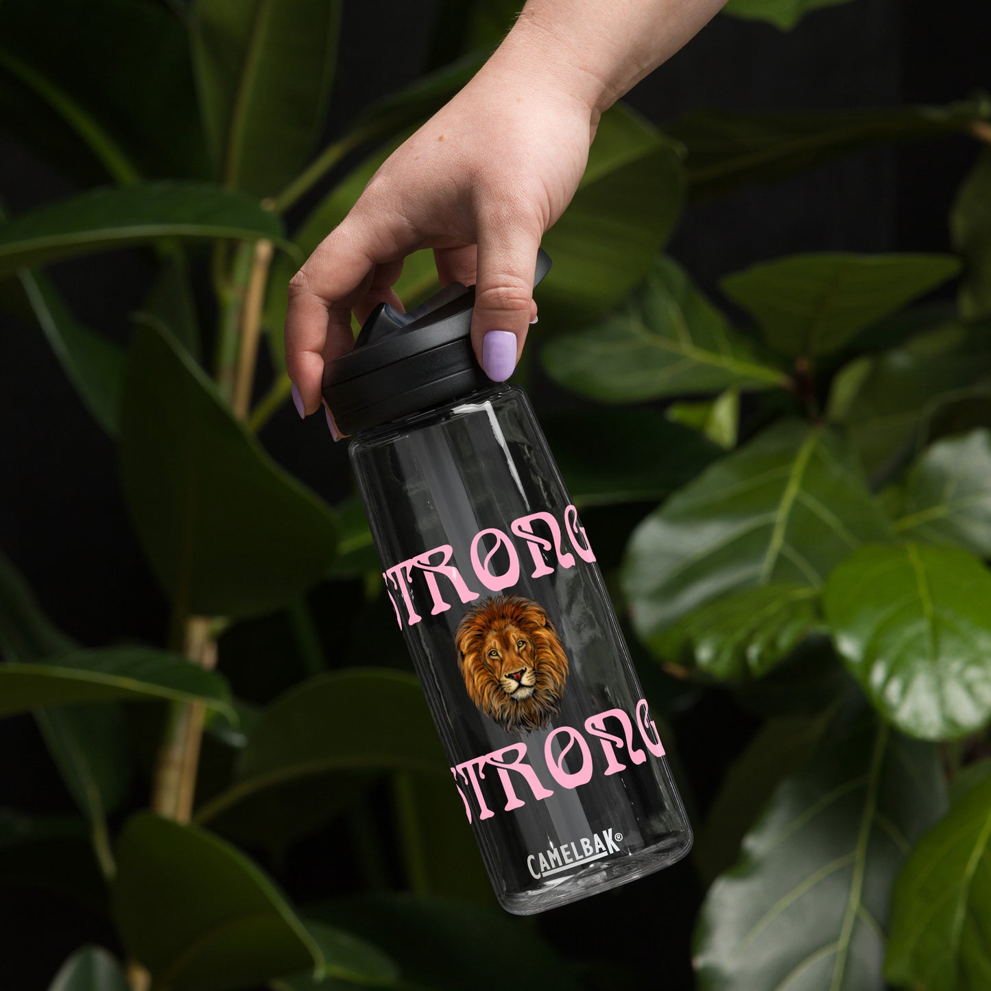 “STRONG” Sports Water Bottle W/Cotton Candy Font