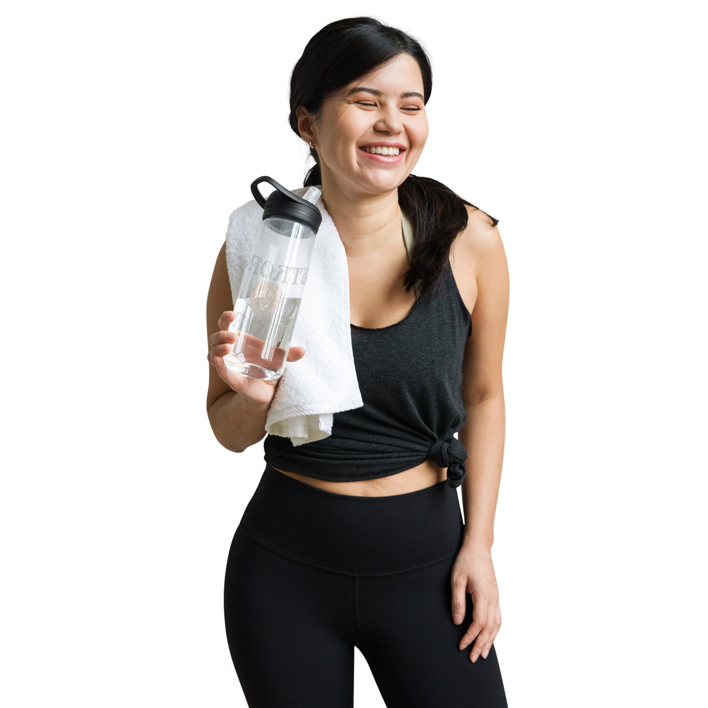 “STRONG” Sports Water Bottle W/Black Font