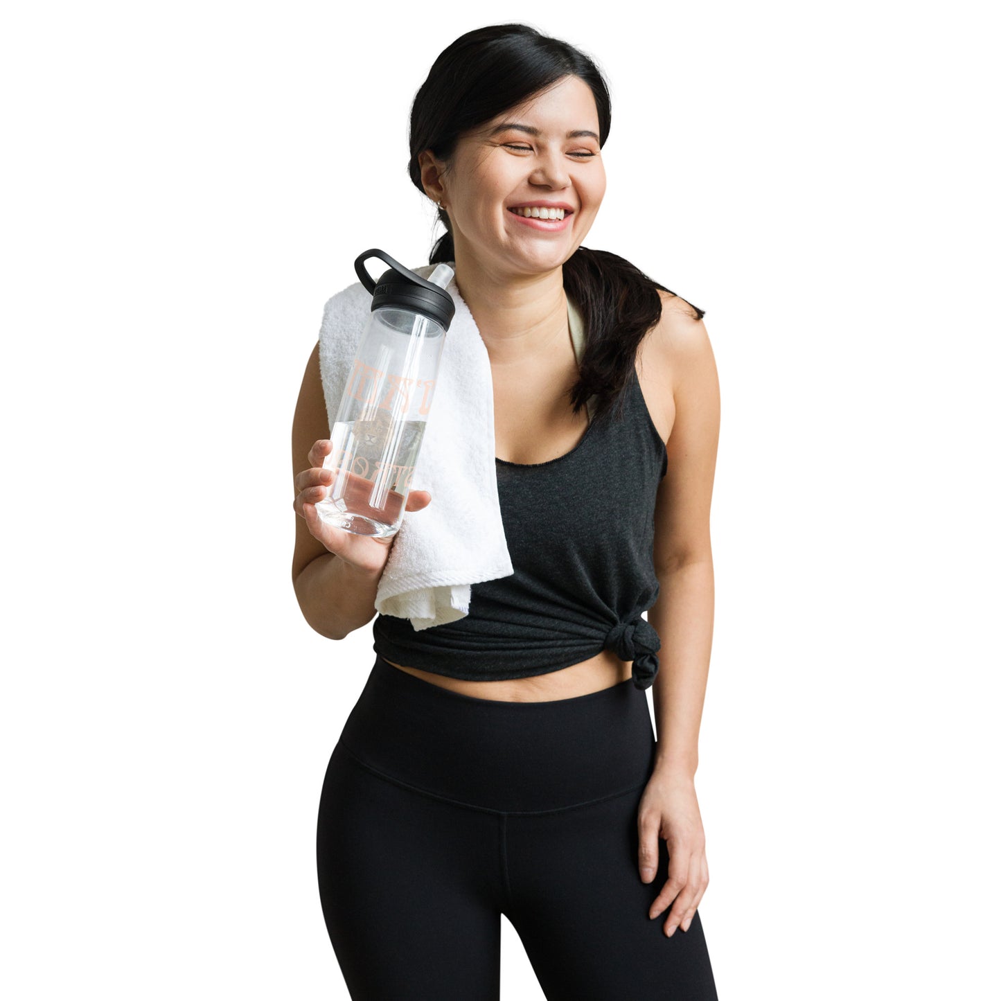 “STRONG” Sports Water Bottle W/Orange Font