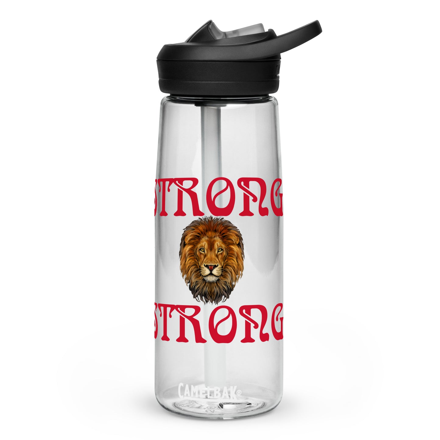 “STRONG” Sports Water Bottle W/Red Font