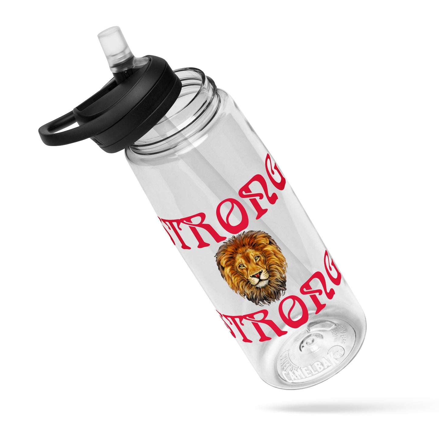 “STRONG” Sports Water Bottle W/Red Font