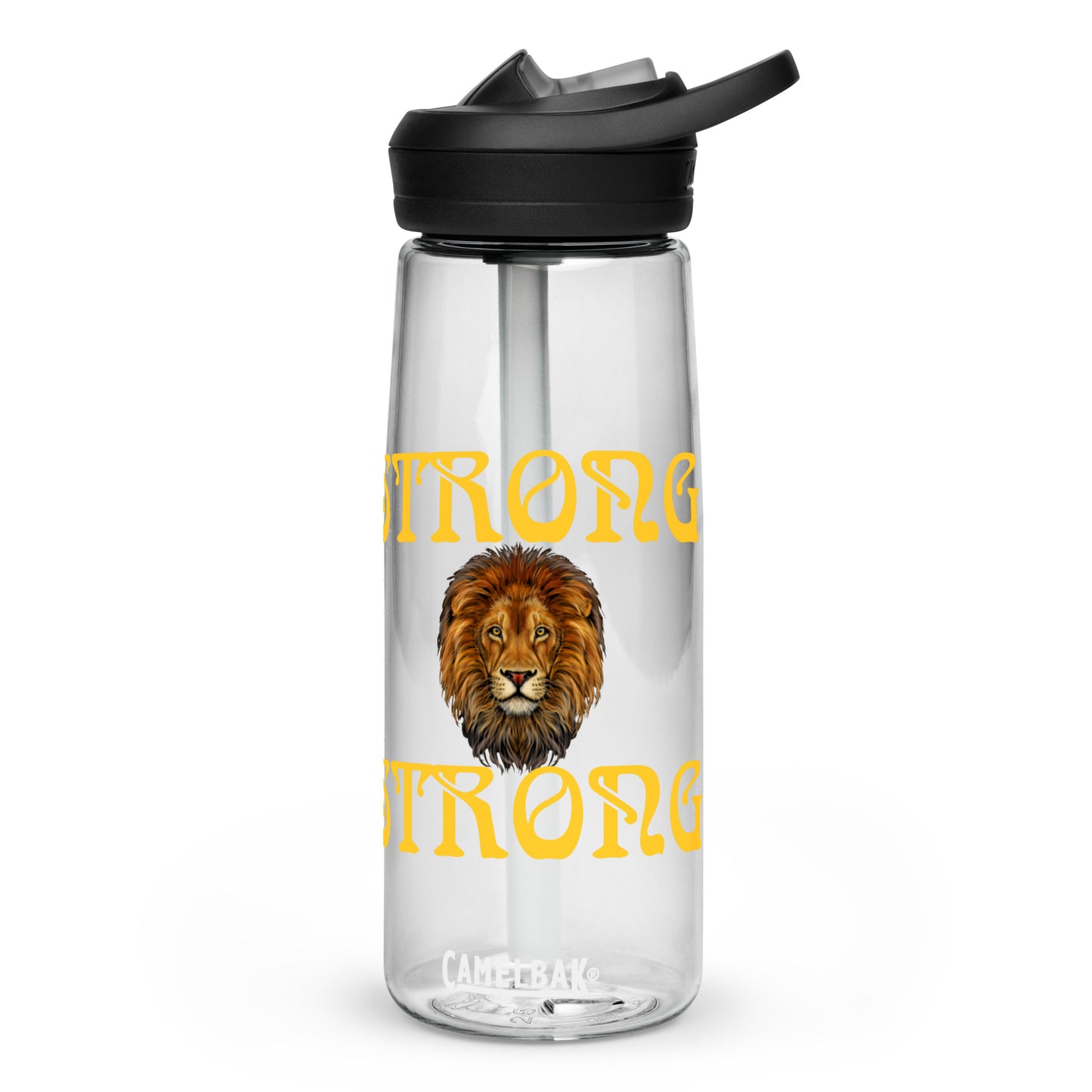 “STRONG” Sports Water Bottle W/Yellow Font