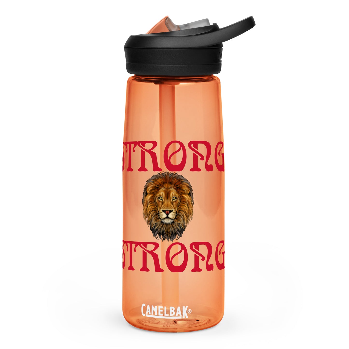 “STRONG” Sports Water Bottle W/Red Font