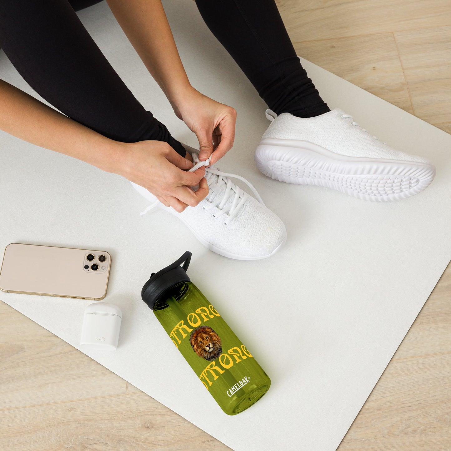 “STRONG” Sports Water Bottle W/Yellow Font