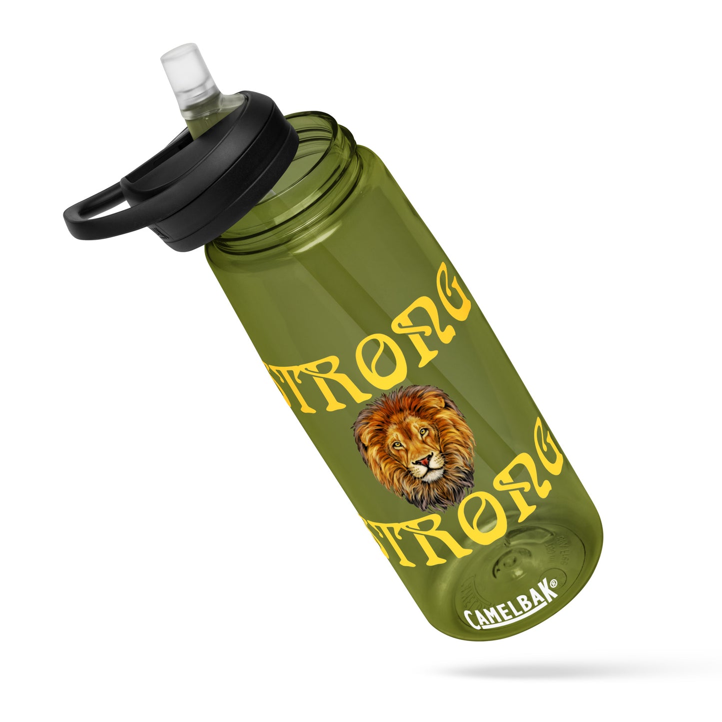 “STRONG” Sports Water Bottle W/Yellow Font