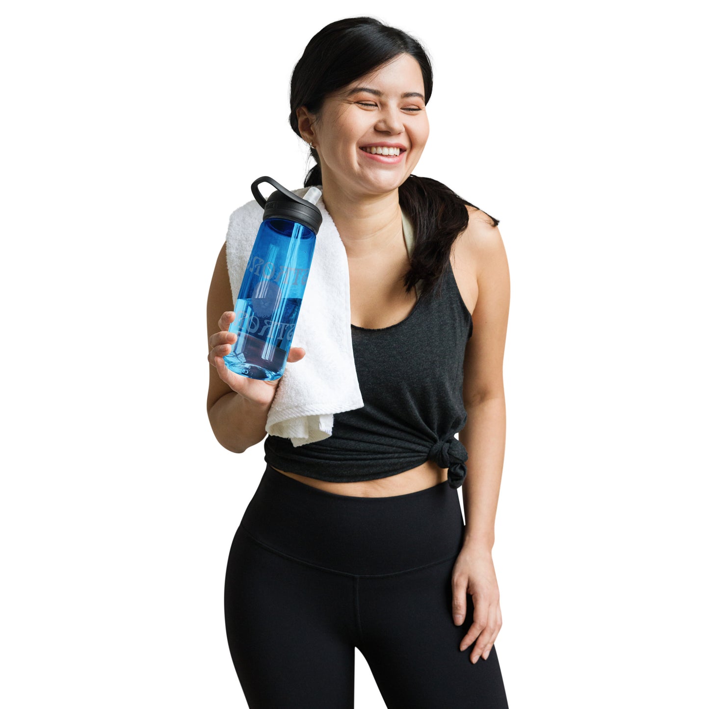 “STRONG” Sports Water Bottle W/Green Font