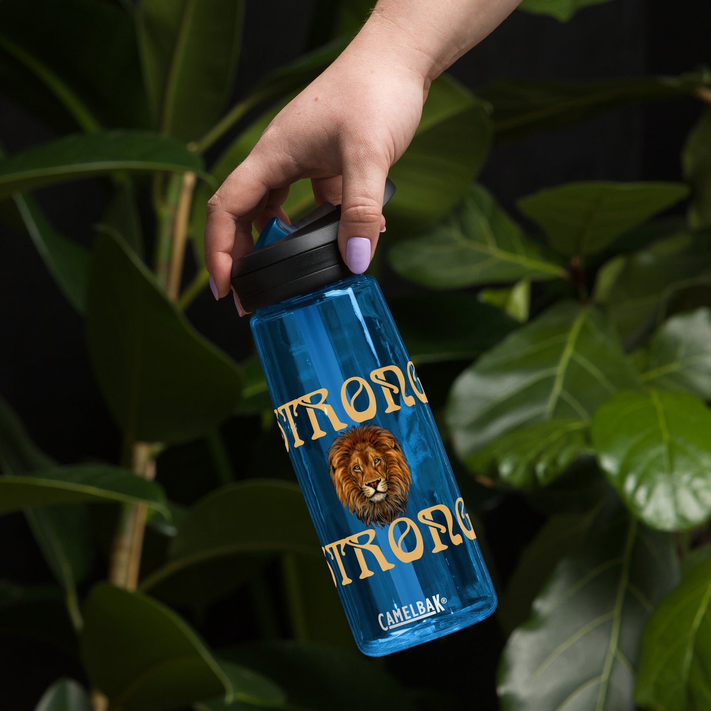 “STRONG” Sports Water Bottle W/Fawn Font