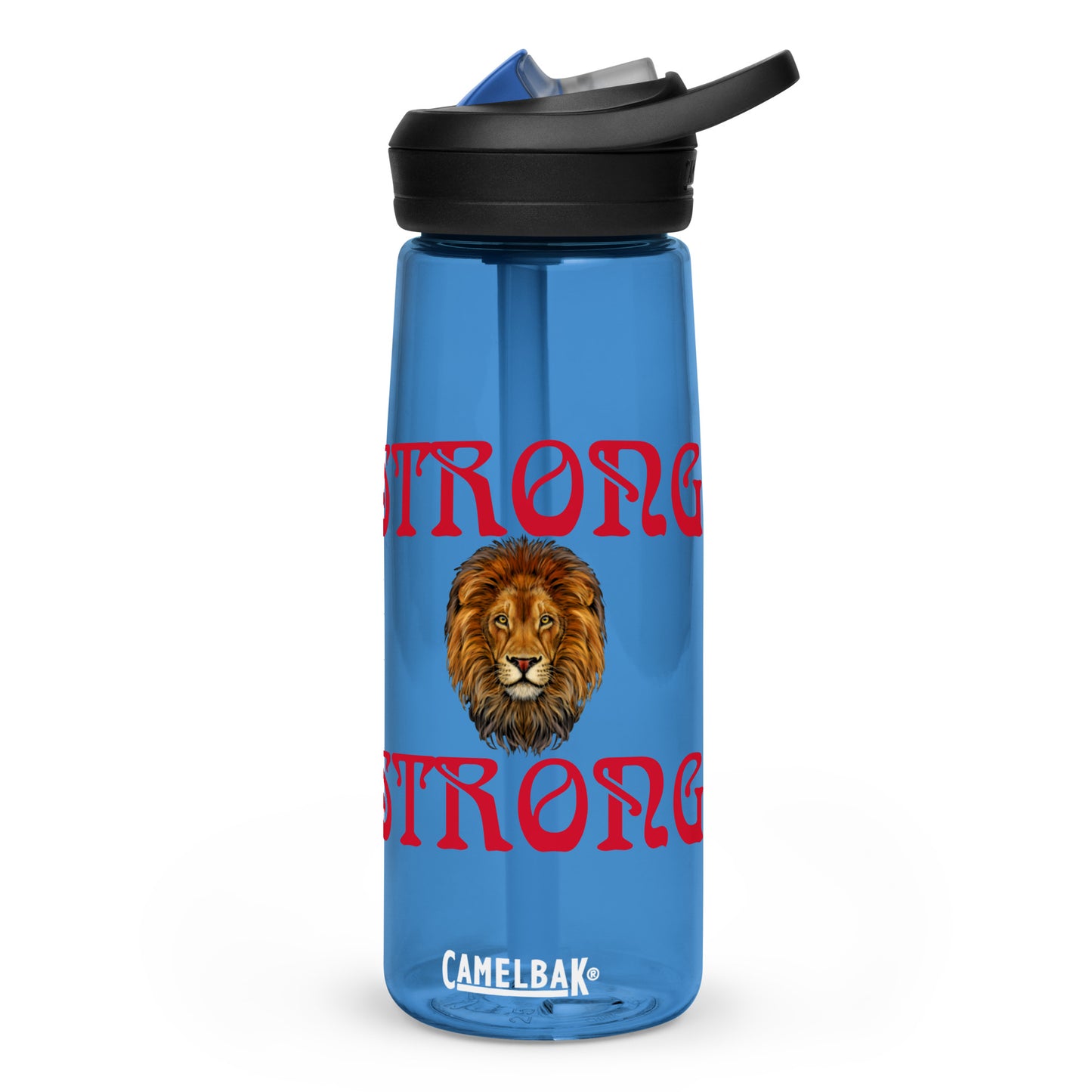 “STRONG” Sports Water Bottle W/Red Font