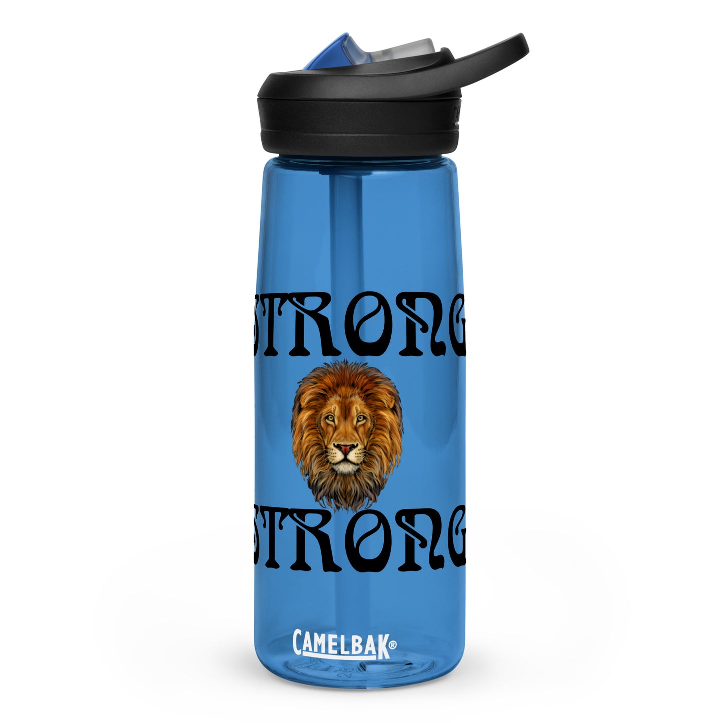 “STRONG” Sports Water Bottle W/Black Font