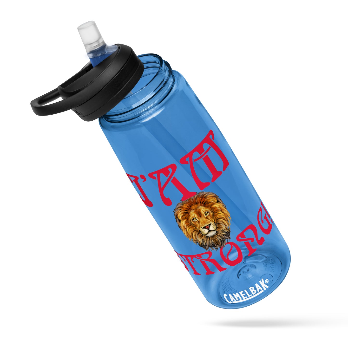 “I’AM STRONG!” Sports Water Bottle W/Red Font