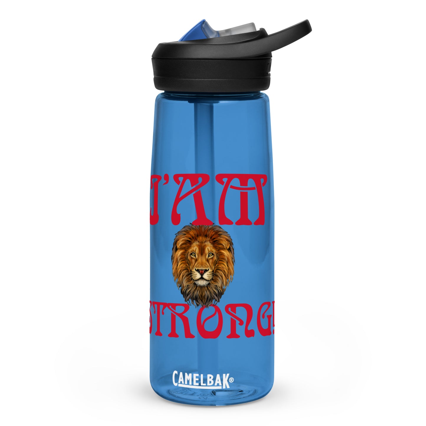 “I’AM STRONG!” Sports Water Bottle W/Red Font