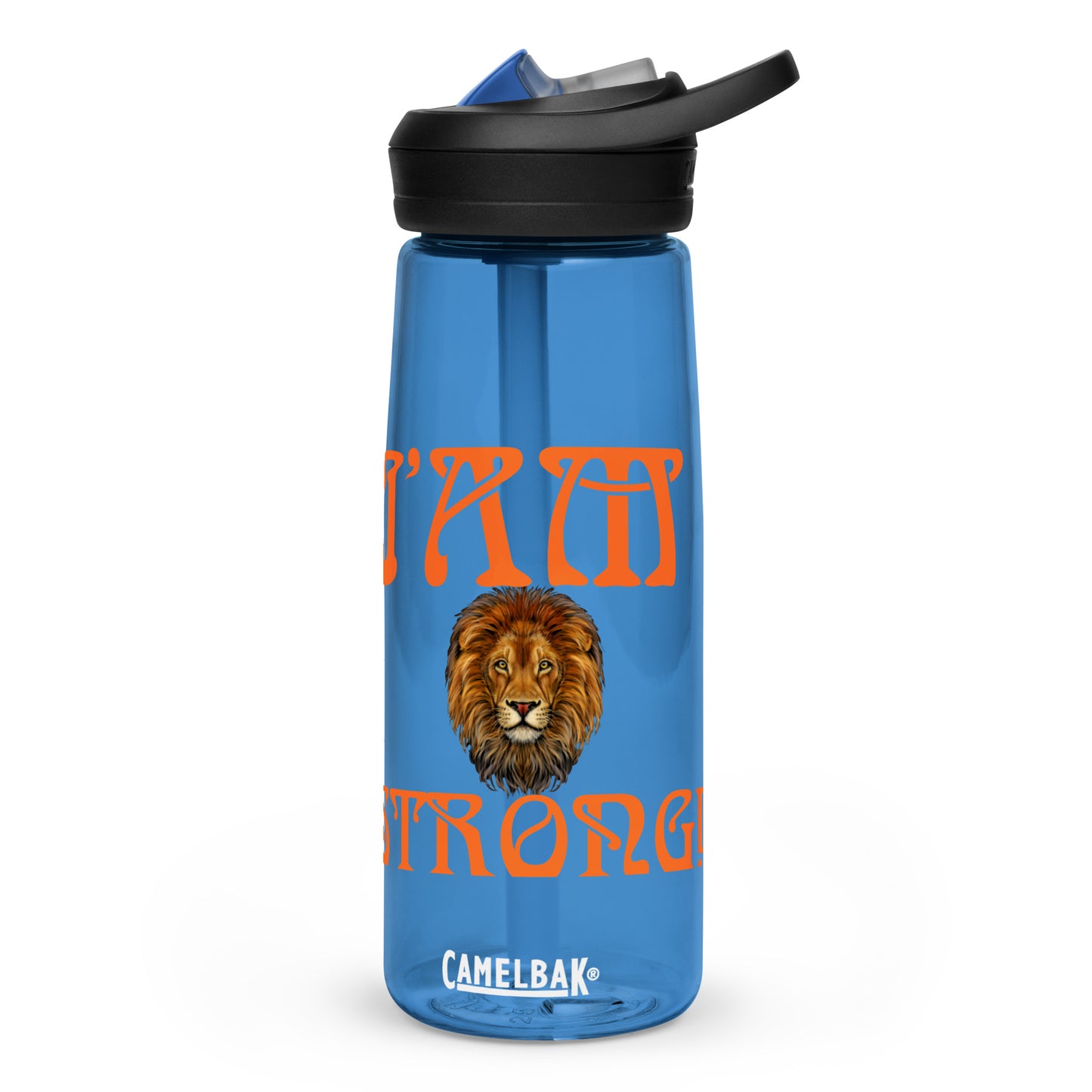 “STRONG” Sports Water Bottle W/Orange Font