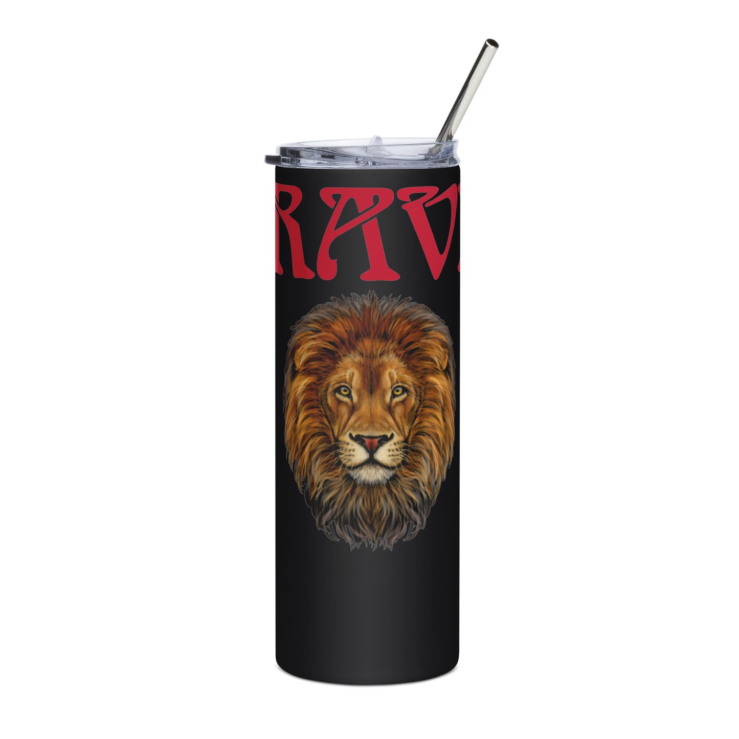 “BRAVE!”Stainless Steel Tumbler W/Red Font