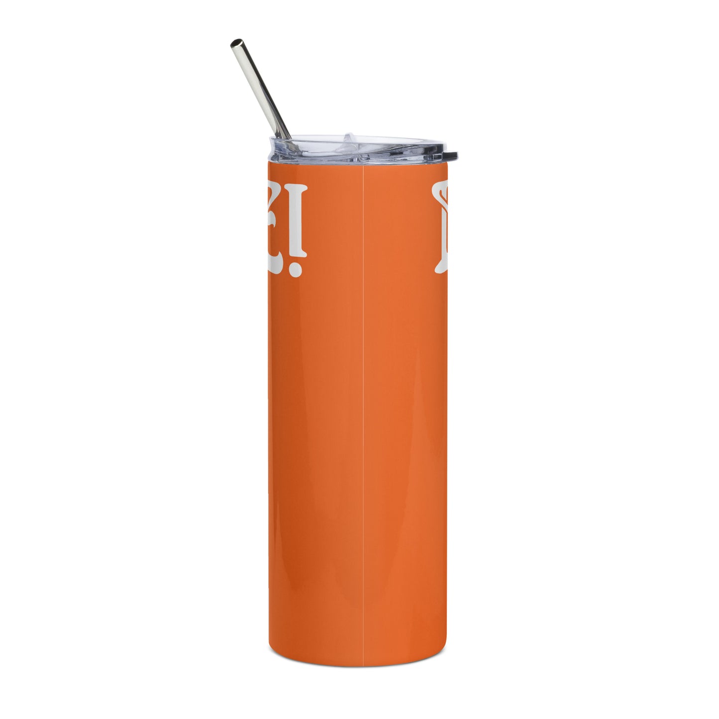 “BRAVE!”Orange Stainless Steel Tumbler W/White Font