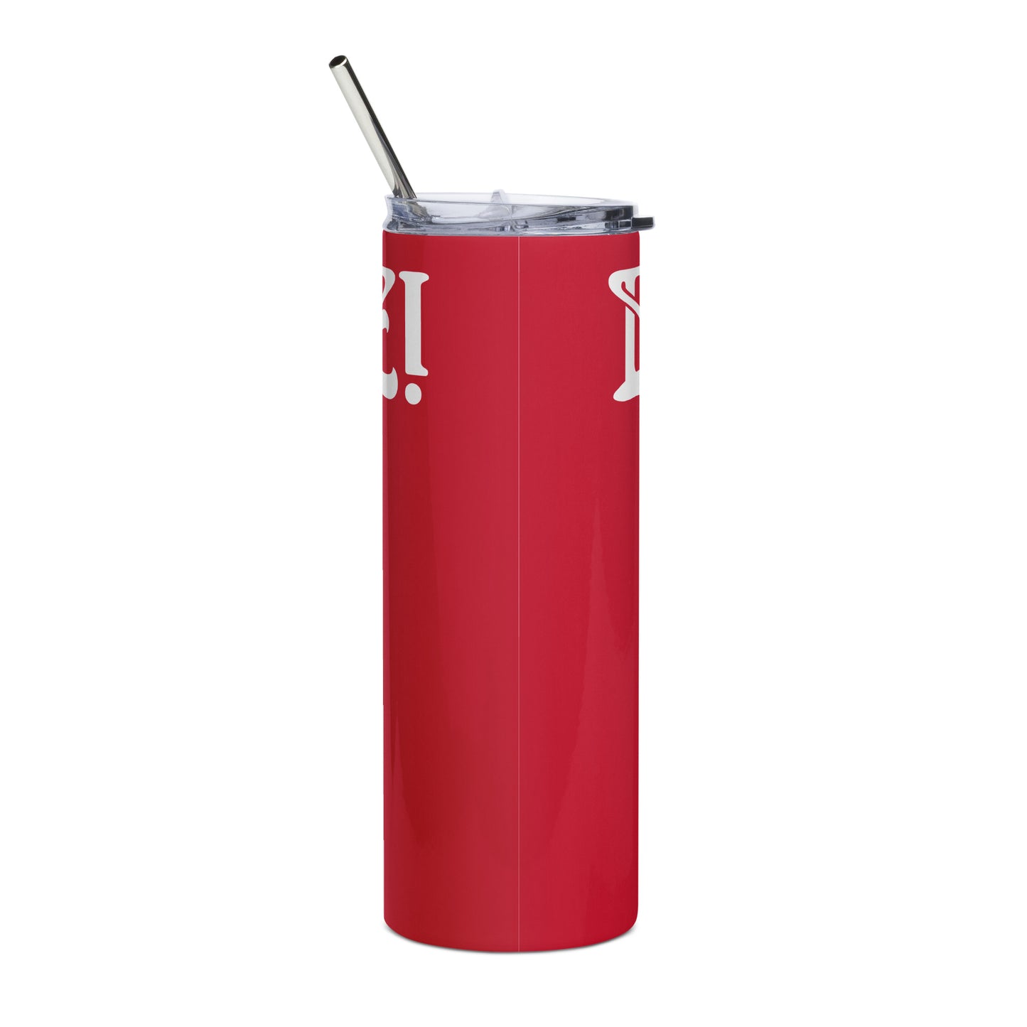 “BRAVE!”Red Stainless Steel Tumbler W/White Font