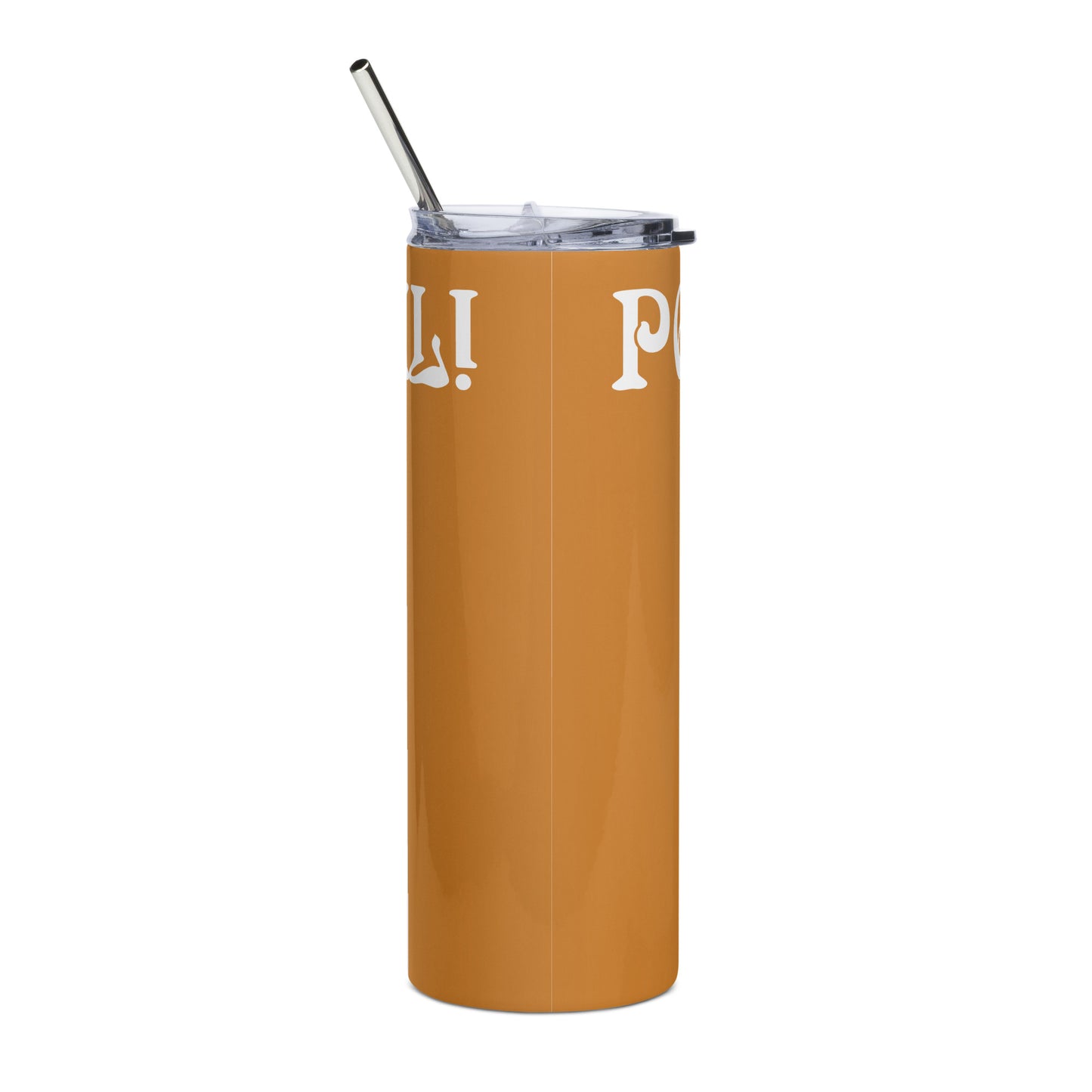 “POWERFUL!”Bronze Stainless Steel Tumbler W/White Font