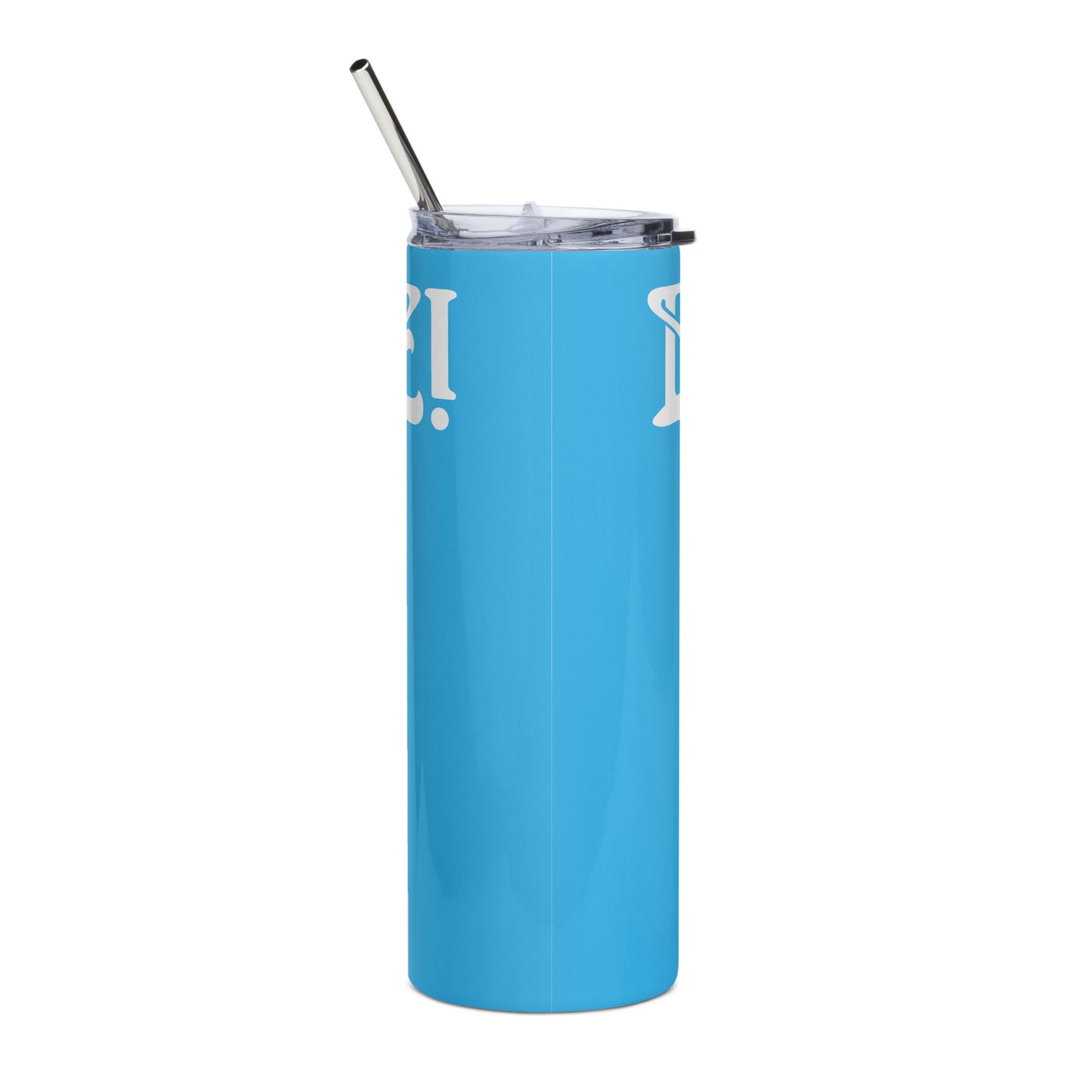 “BRAVE!”SkyBlue Stainless Steel Tumbler W/White Font
