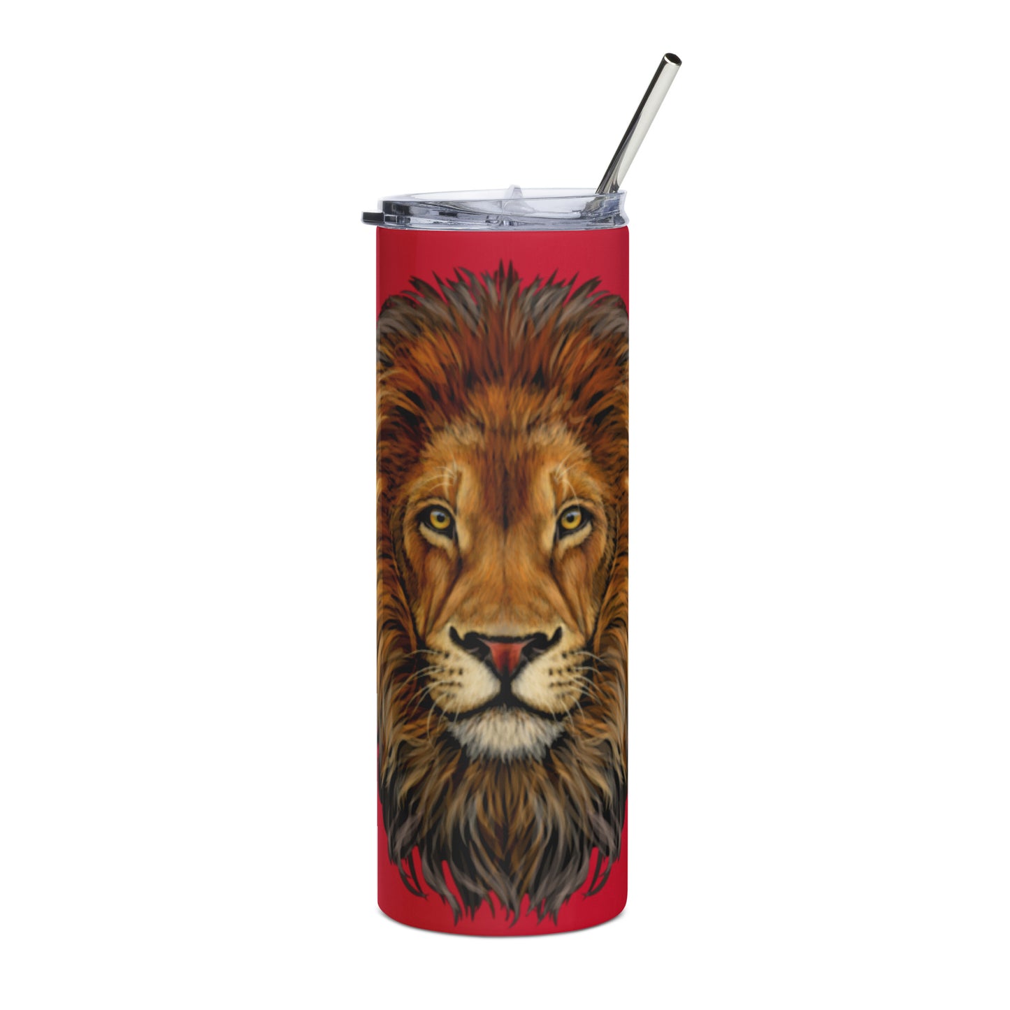 “LION”Red Stainless Steel Tumbler