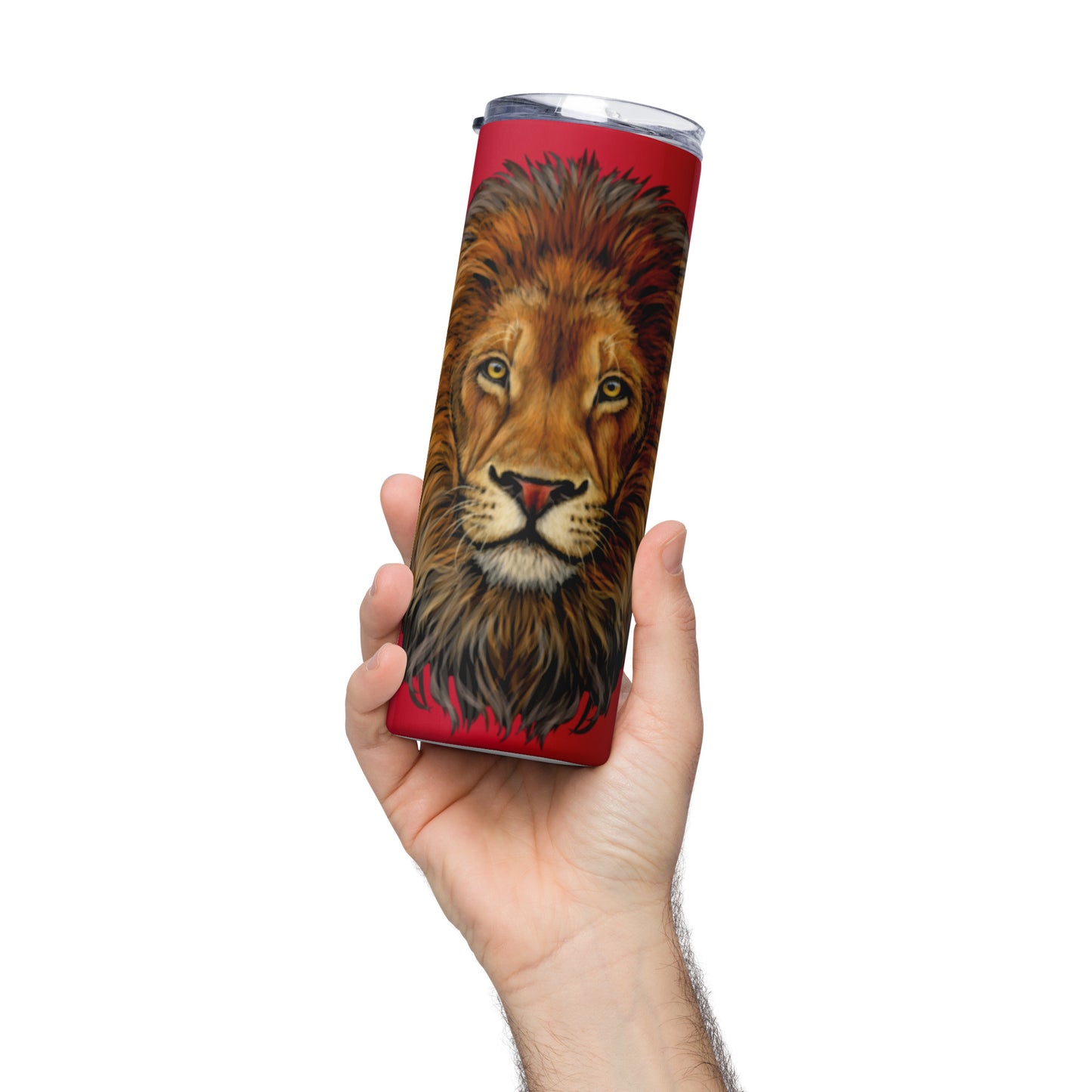 “LION”Red Stainless Steel Tumbler