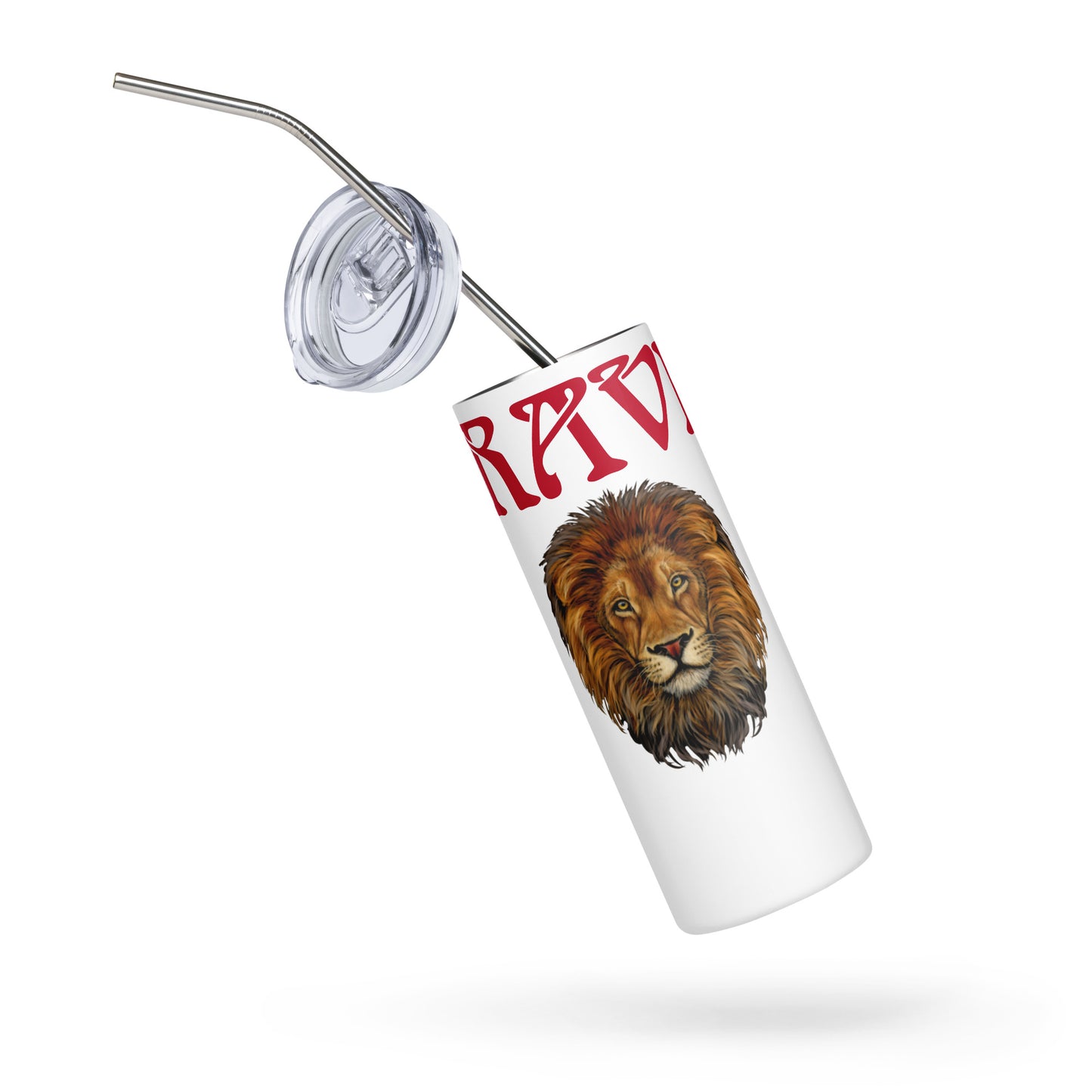 “BRAVE!”Stainless Steel Tumbler W/Red Font
