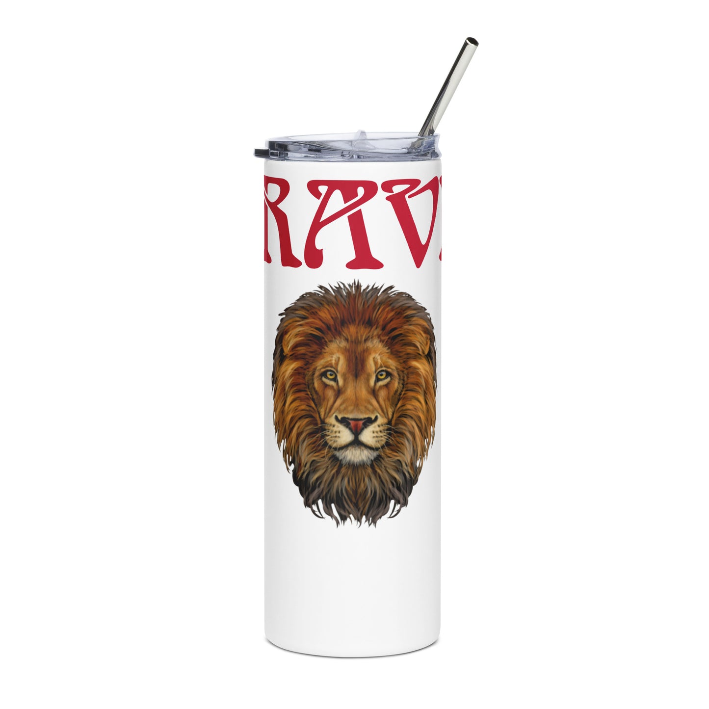 “BRAVE!”Stainless Steel Tumbler W/Red Font