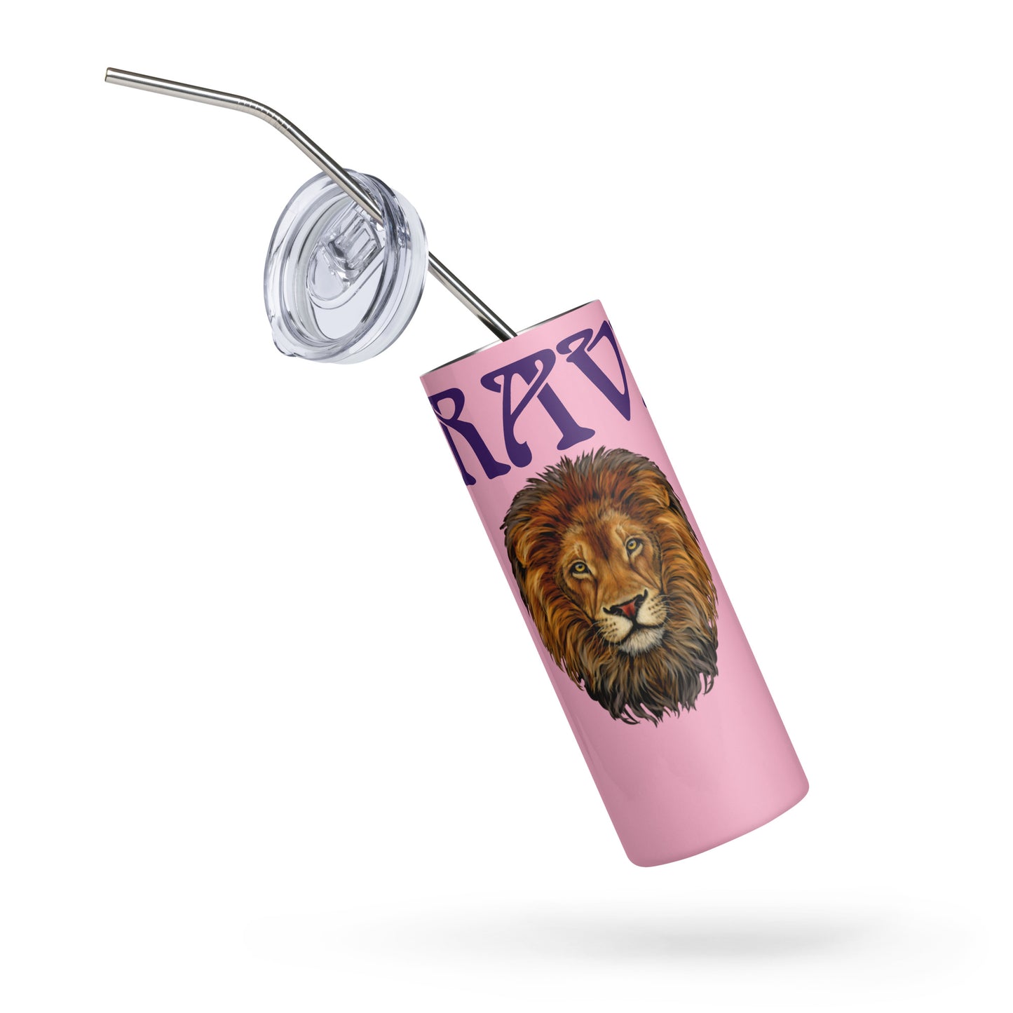 “BRAVE!”Cotton Candy Stainless Steel Tumbler W/Purple Font