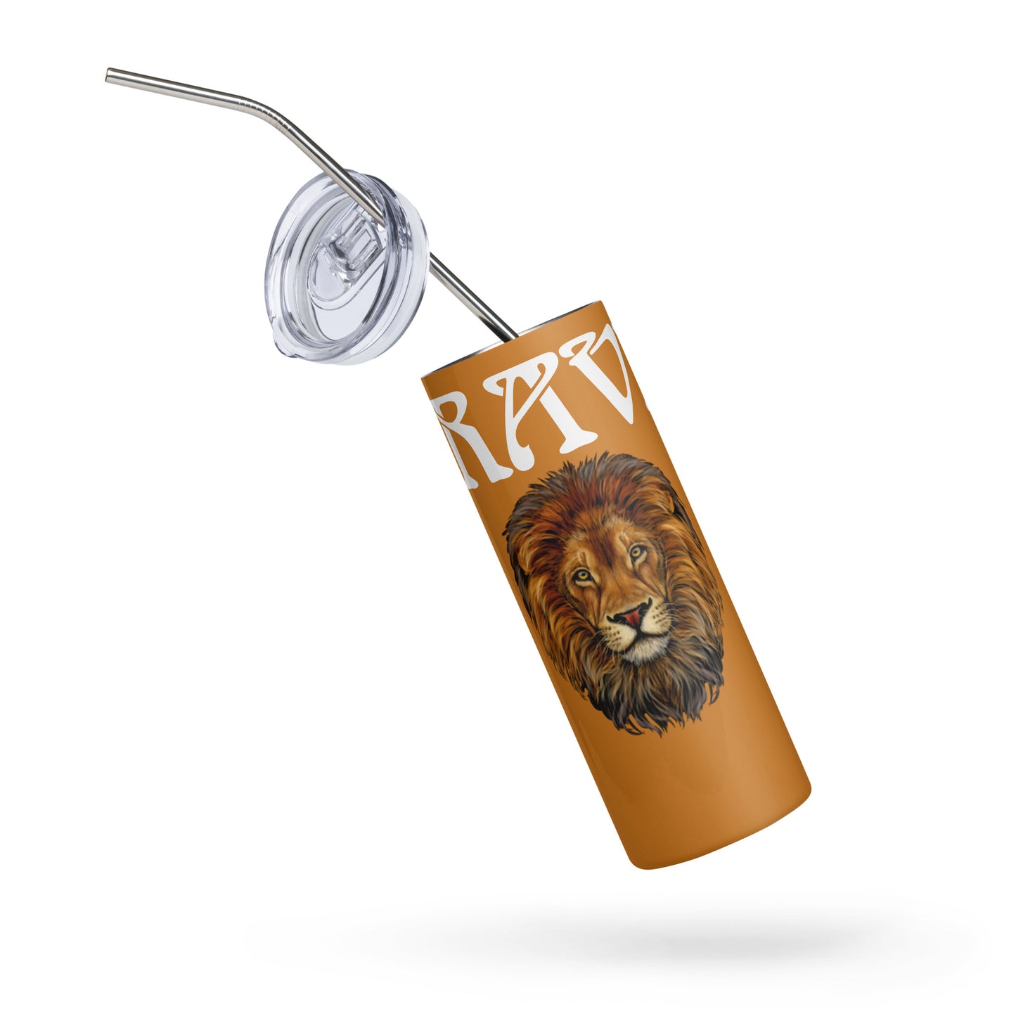 “BRAVE!”Bronze Stainless Steel Tumbler W/White Font