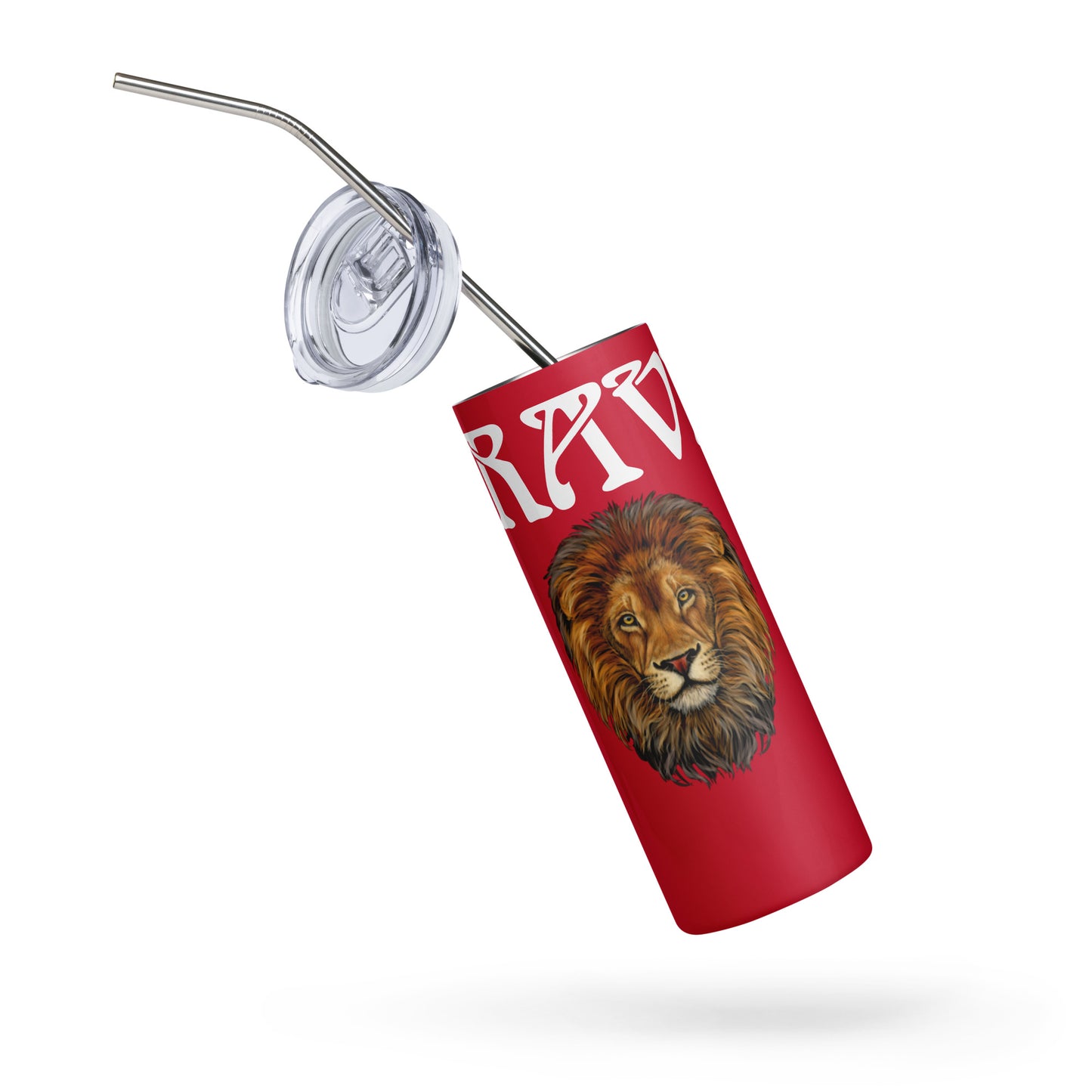“BRAVE!”Red Stainless Steel Tumbler W/White Font