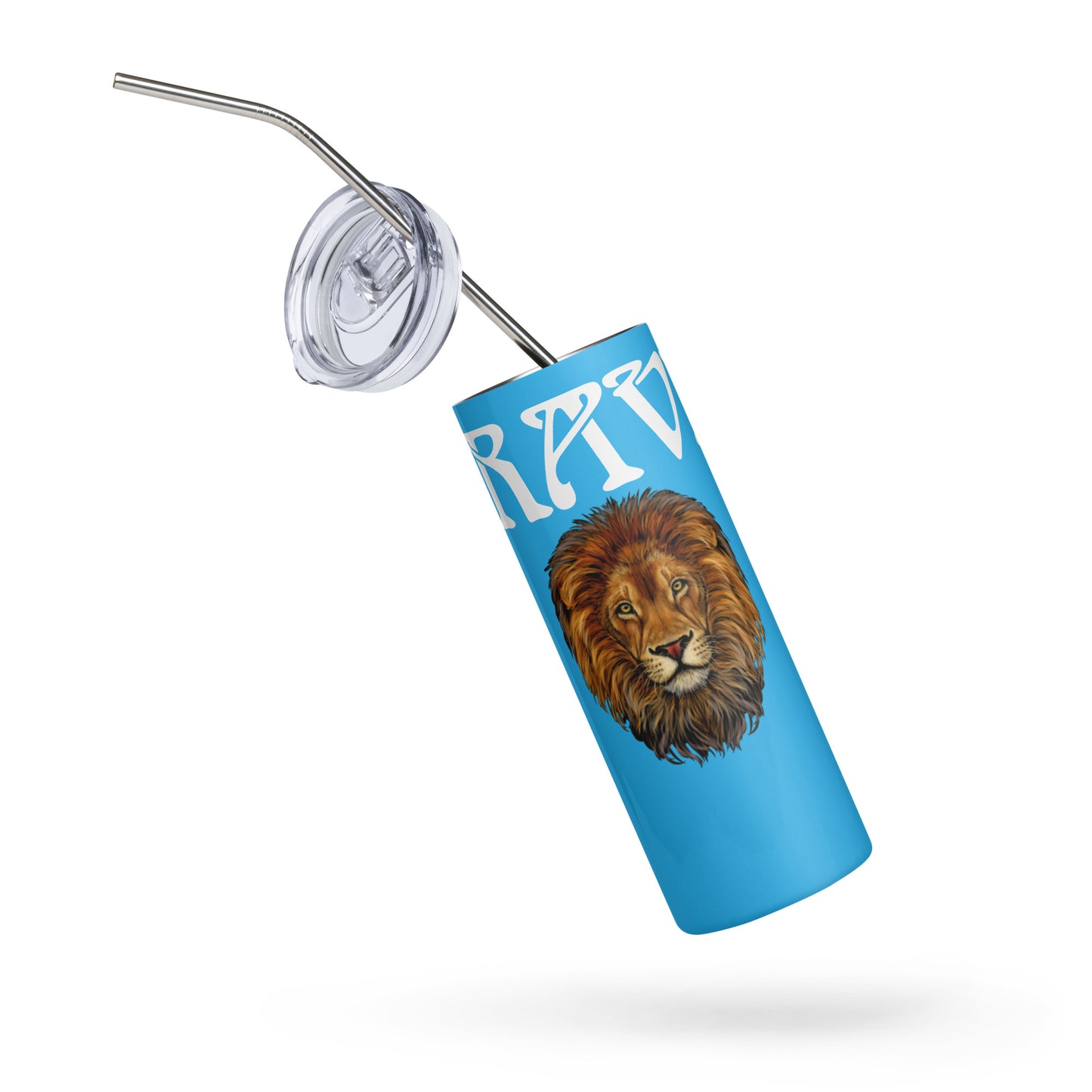 “BRAVE!”SkyBlue Stainless Steel Tumbler W/White Font