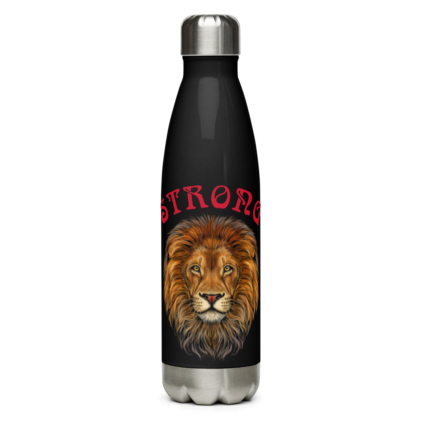 “STRONG”Stainless Steel Water Bottle W/Red Font