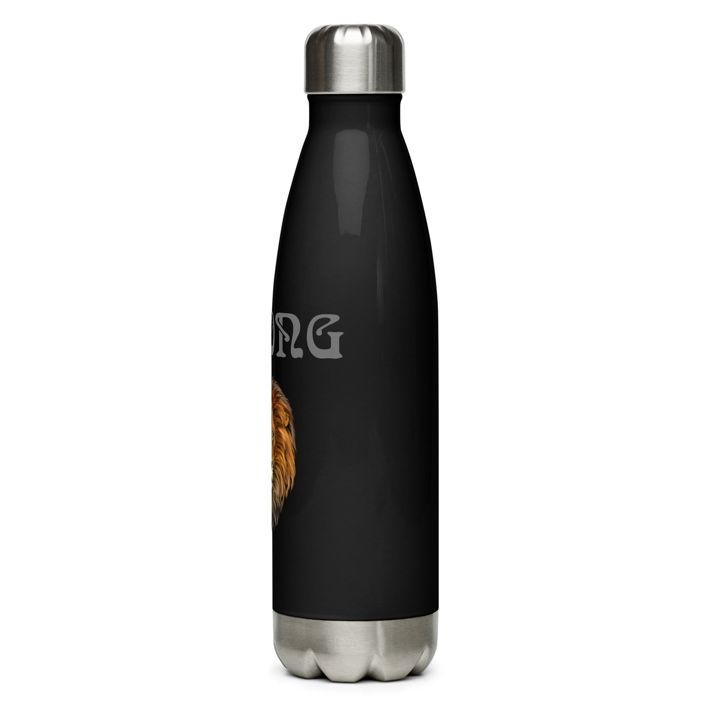 “STRONG”Stainless Steel Water Bottle W/Grey Font