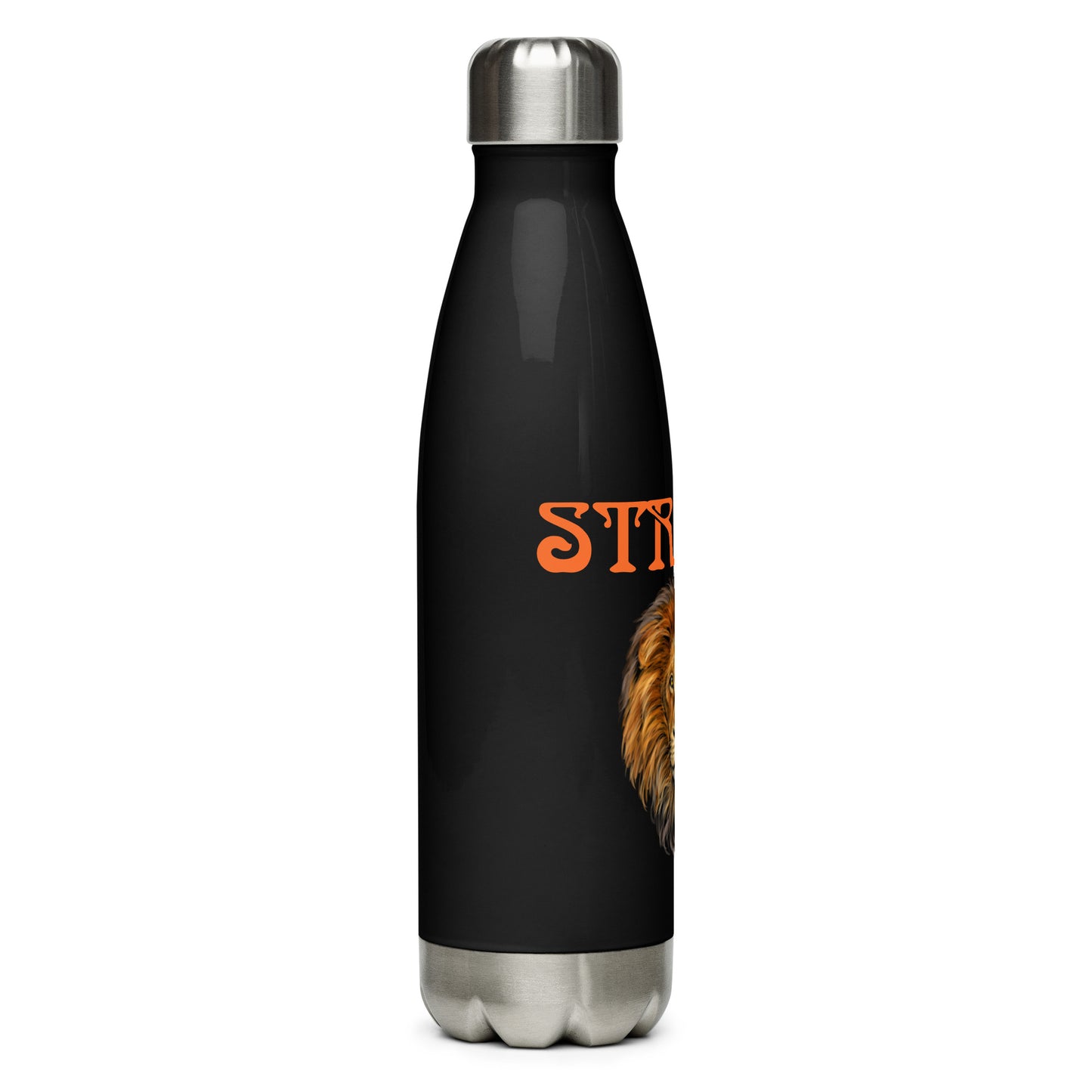 “STRONG”Stainless Steel Water Bottle W/Orange Font
