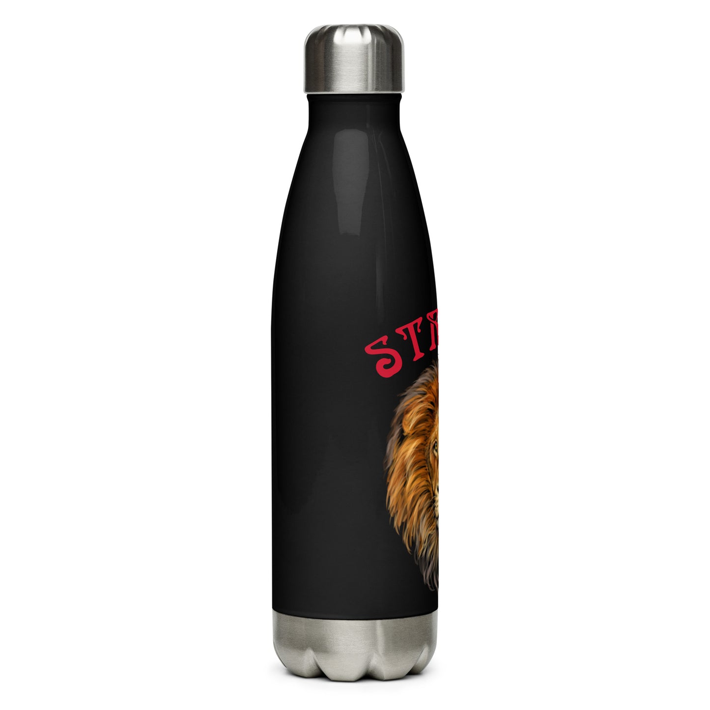 “STRONG”Stainless Steel Water Bottle W/Red Font