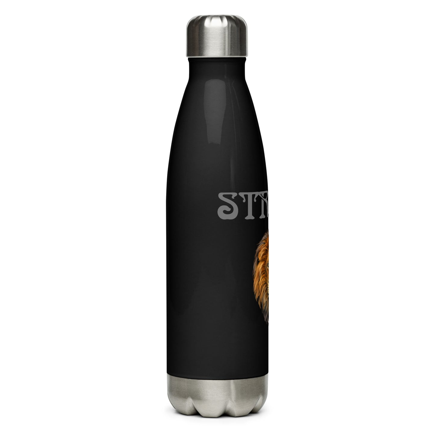 “STRONG”Stainless Steel Water Bottle W/Grey Font
