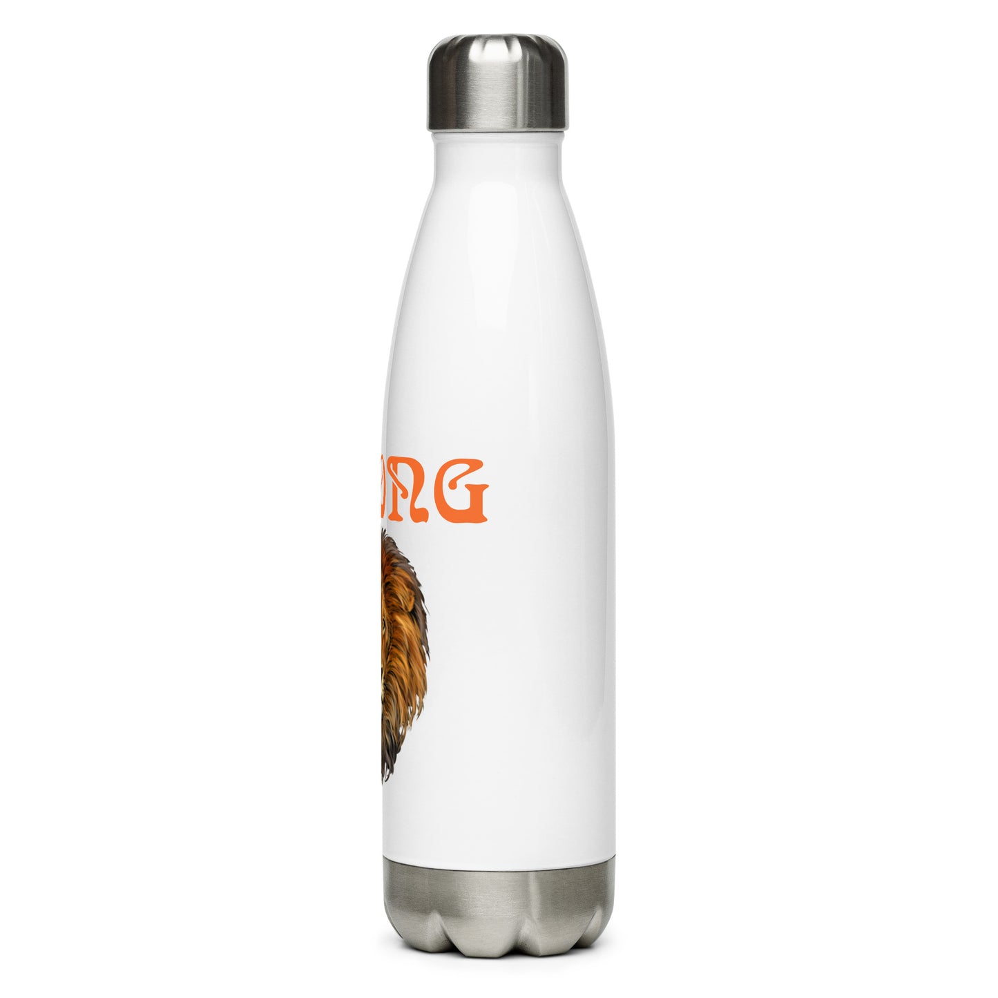“STRONG”Stainless Steel Water Bottle W/Orange Font