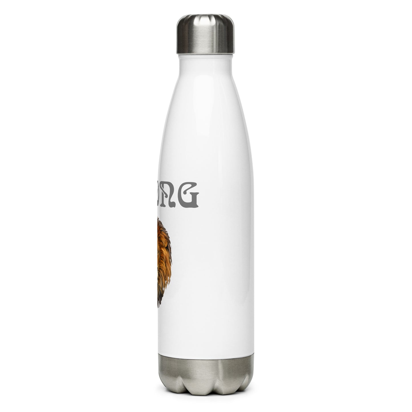 “STRONG”Stainless Steel Water Bottle W/Grey Font