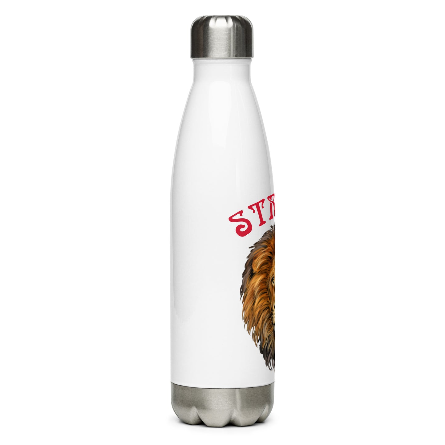 “STRONG”Stainless Steel Water Bottle W/Red Font