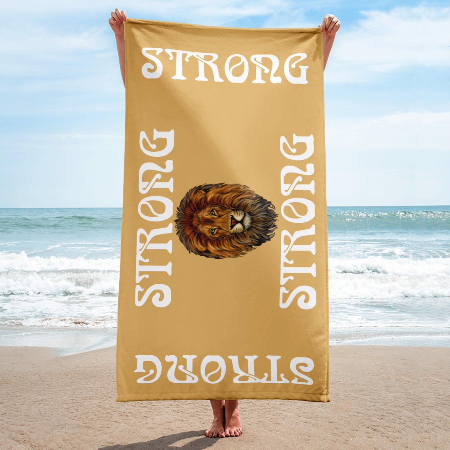 “STRONG”Fawn Towel W/White Font