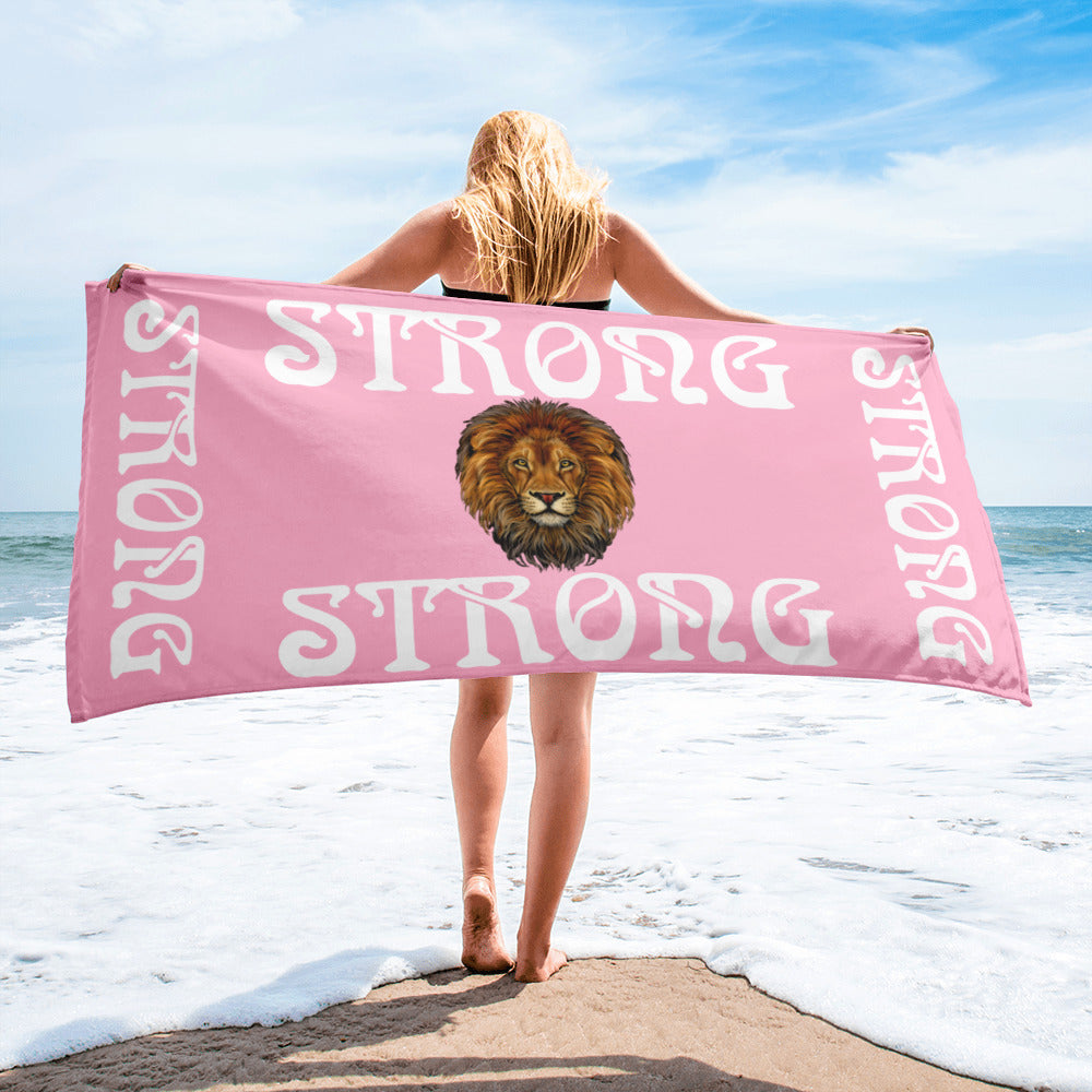 “STRONG”Cotton Candy Towel W/White Font