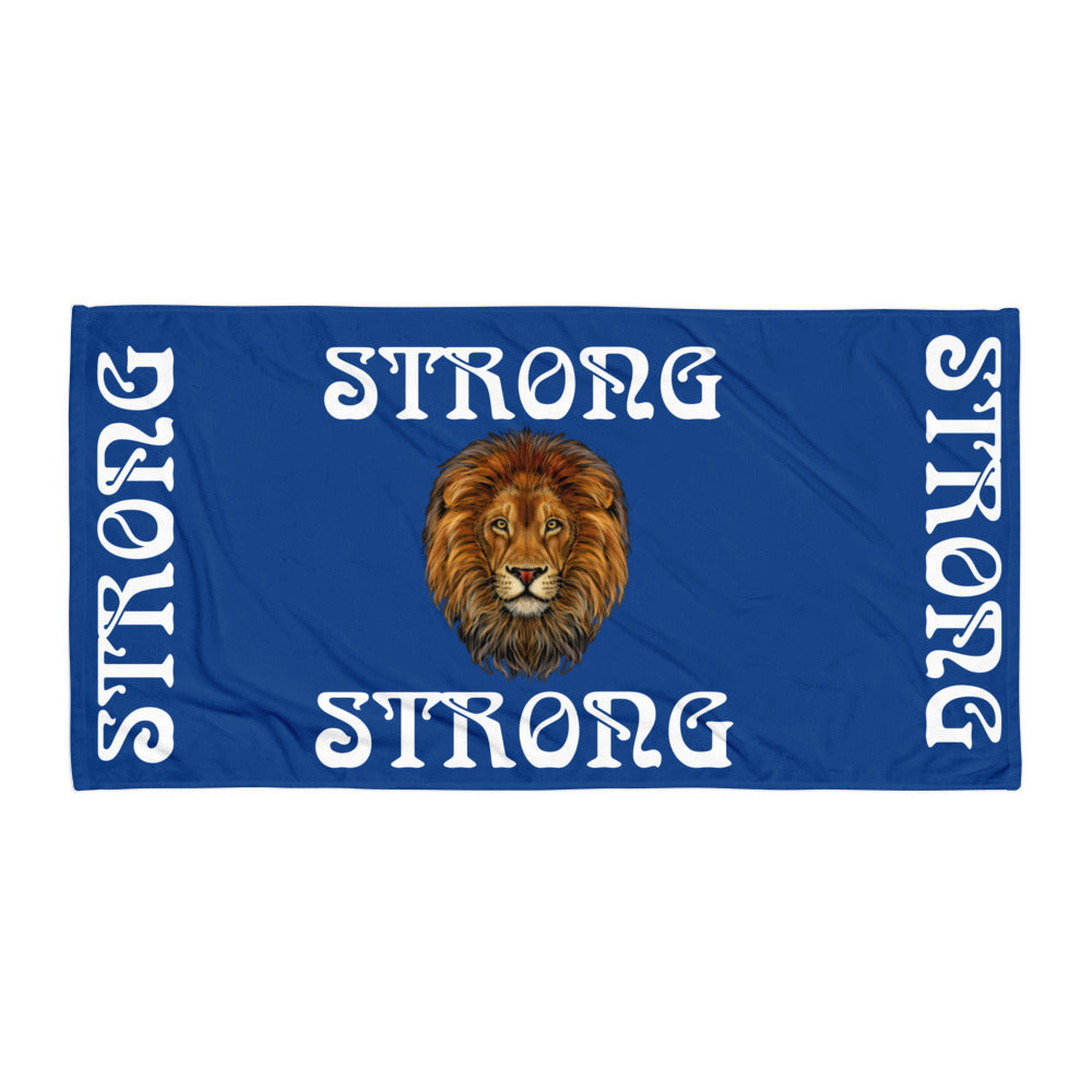 “STRONG”Blue Towel W/White Font