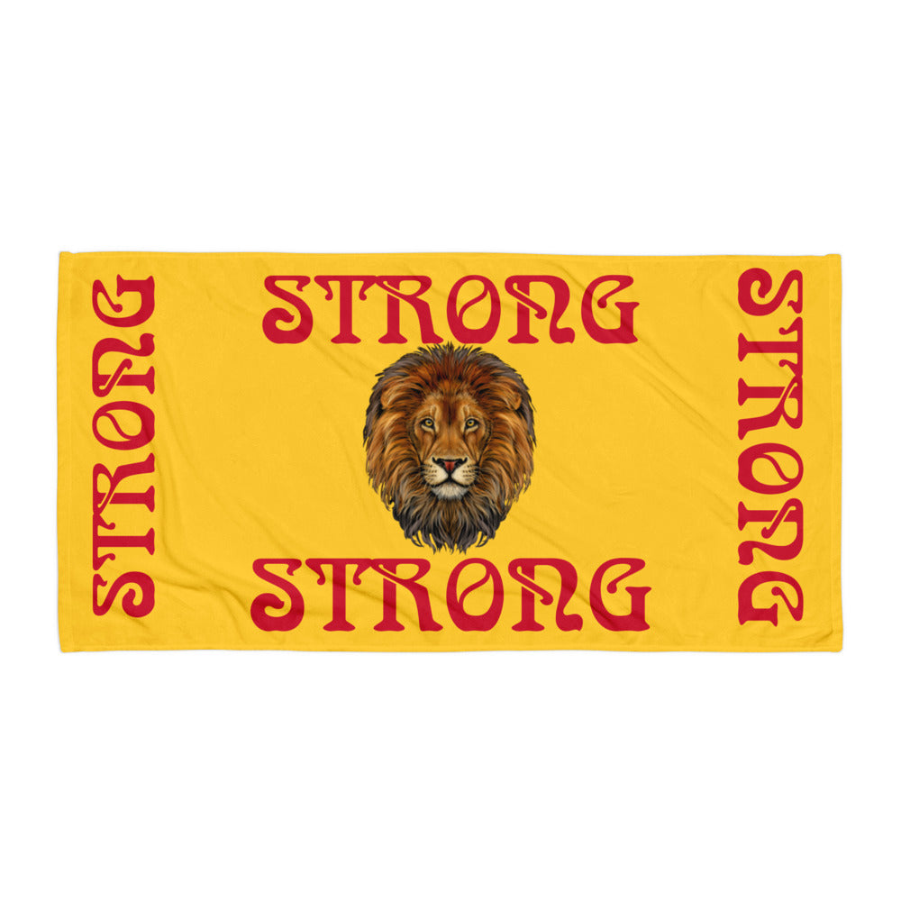 “STRONG”Yellow Towel W/Red Font