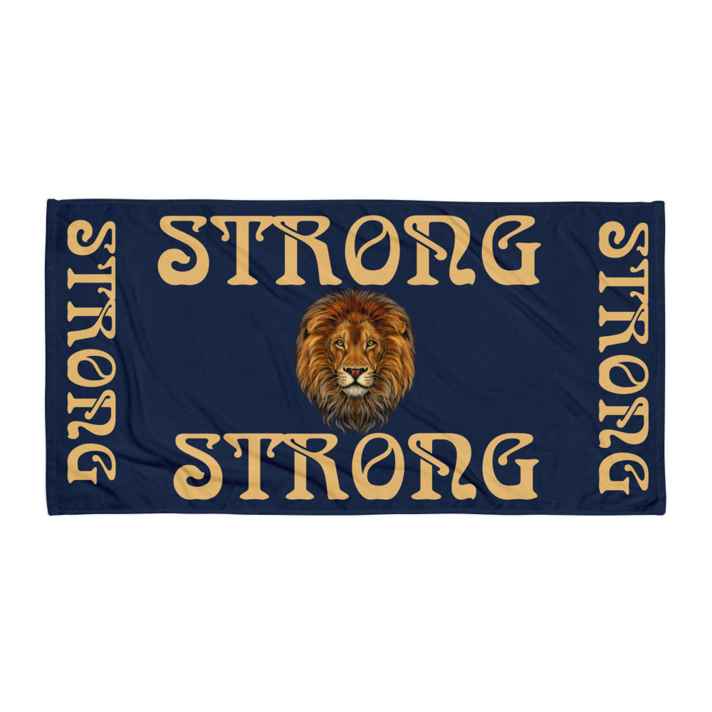 “STRONG”Navy Towel W/Fawn Font