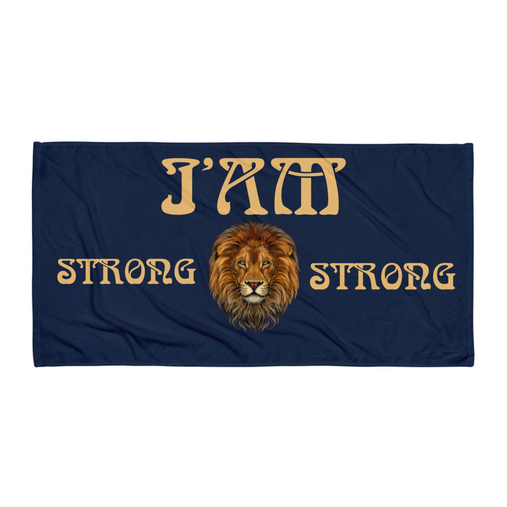 “I’AM STRONG!”Navy Towel W/Fawn Font